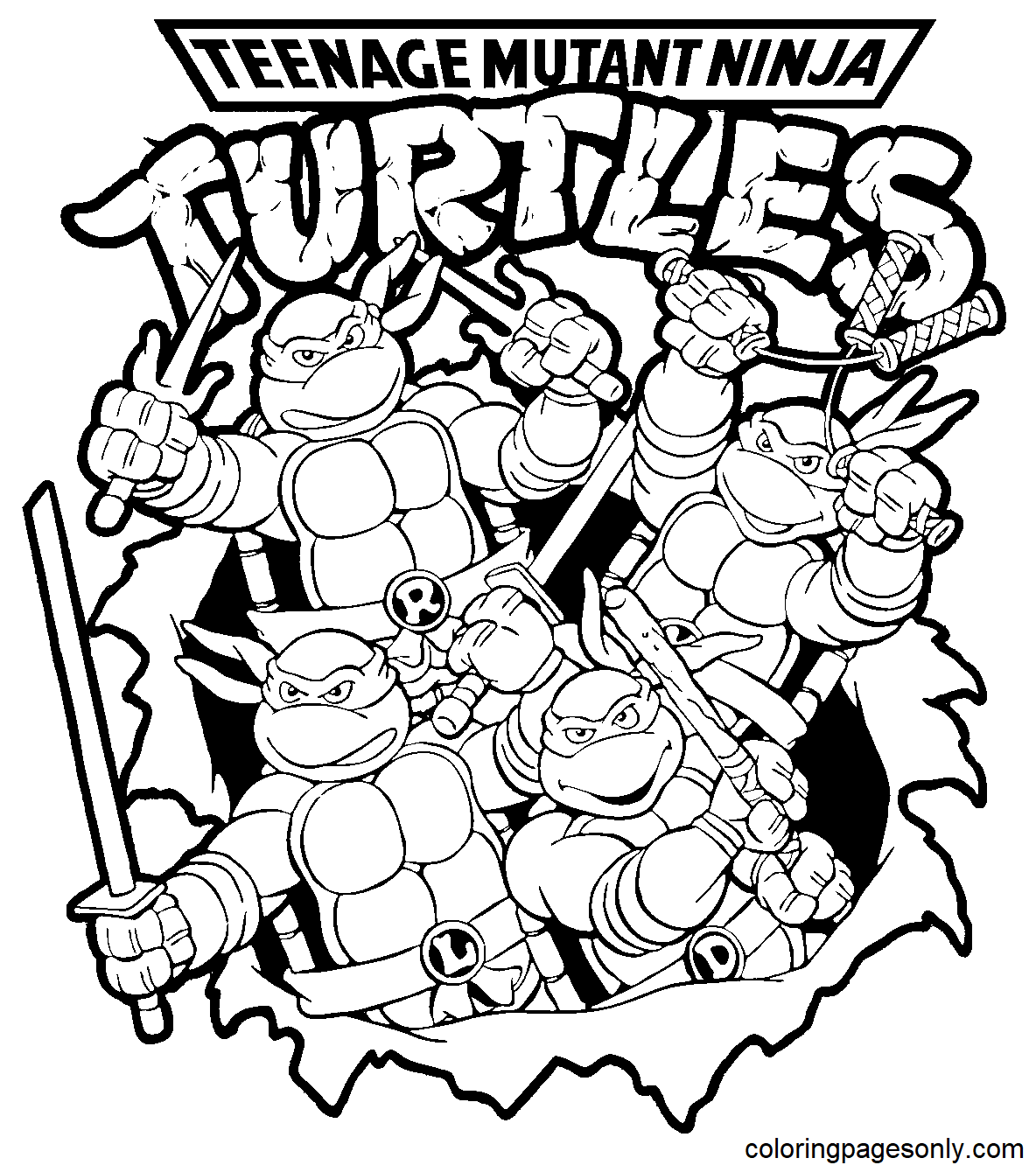 Ninja Turtles Printable Coloring Pages
