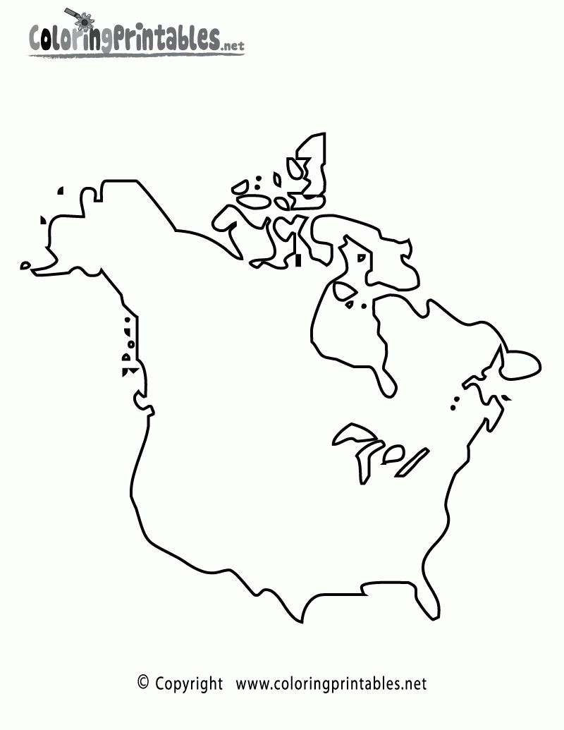 North America Map Coloring Page A Free Travel Coloring Printable