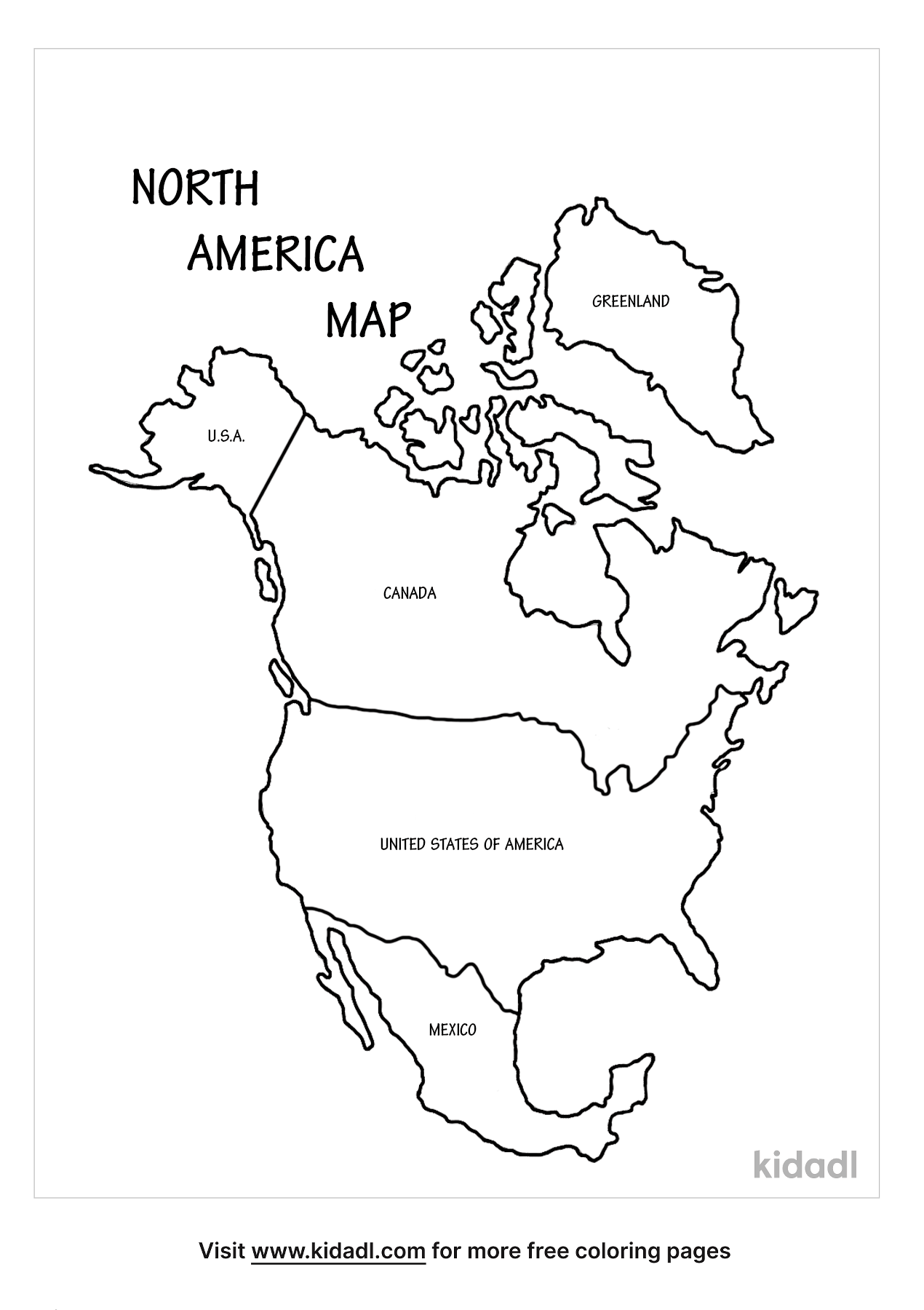 North America Map Coloring Page Coloring Pages Images And Photos Finder