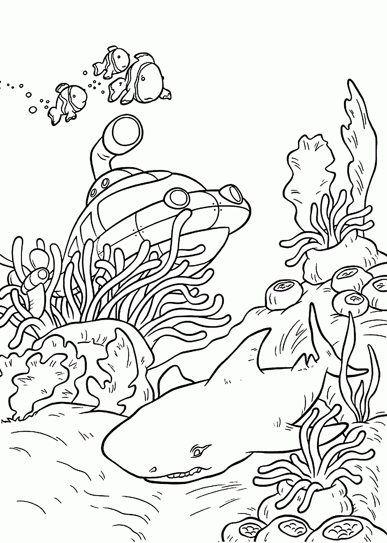 Ocean Water Cartoon Coloring Page Coloring Pages