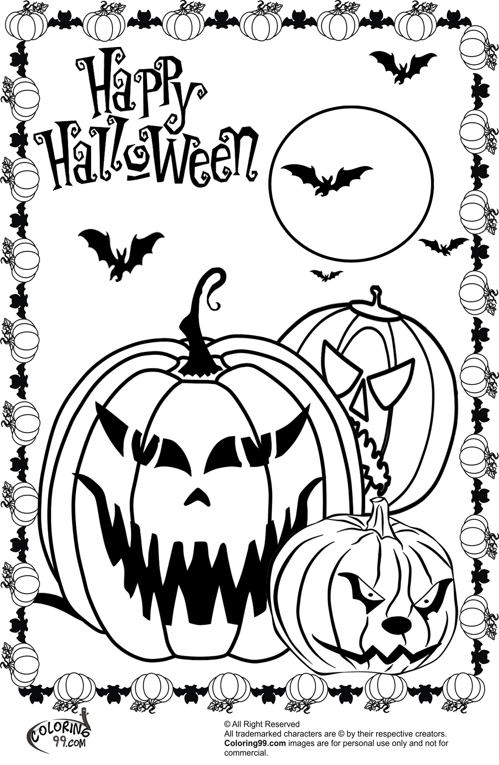 Spooky Halloween Coloring Pages Printable