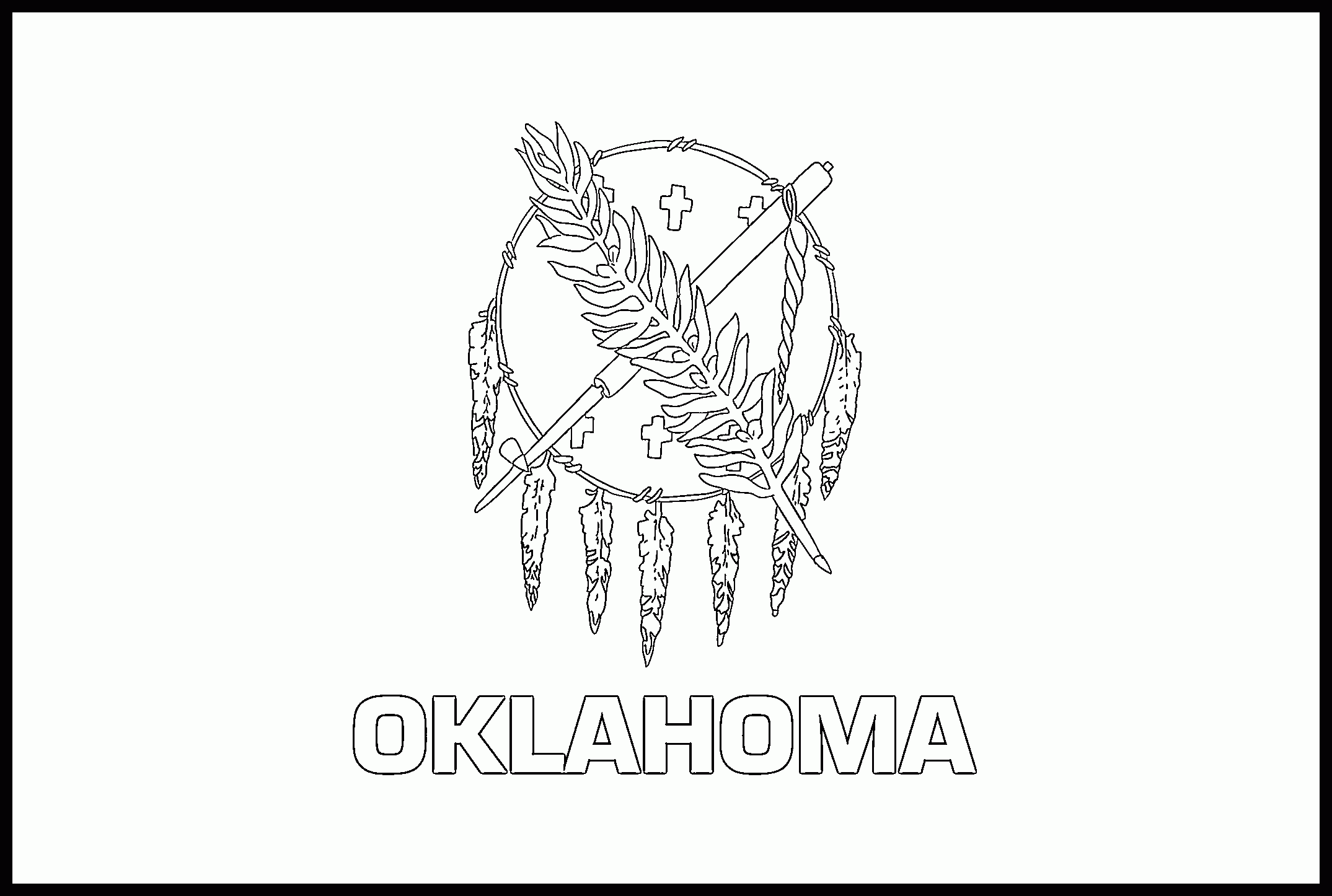Oklahoma Flag Coloring Page State Flag Drawing Flags Web