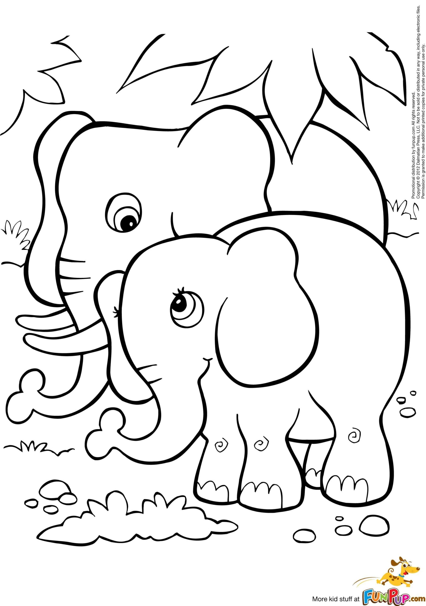 Elephant Printable Coloring Pages