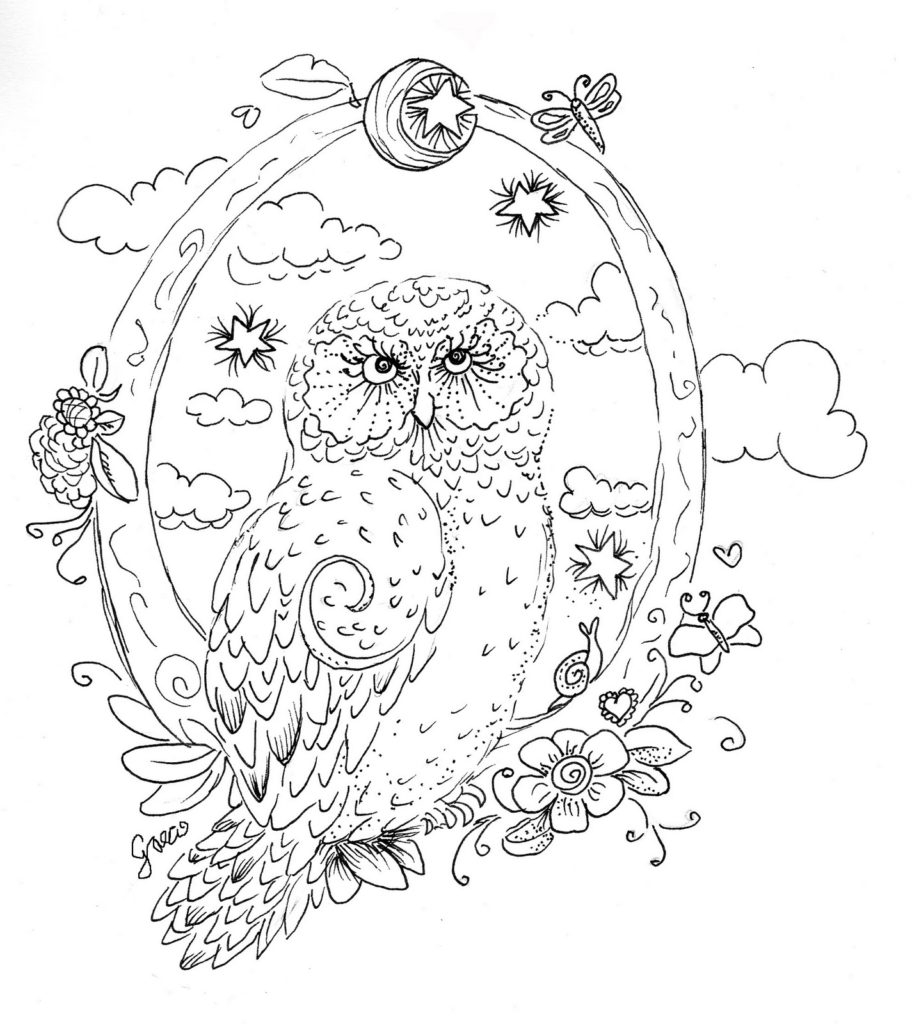 Adult Coloring Pages Printable Owls