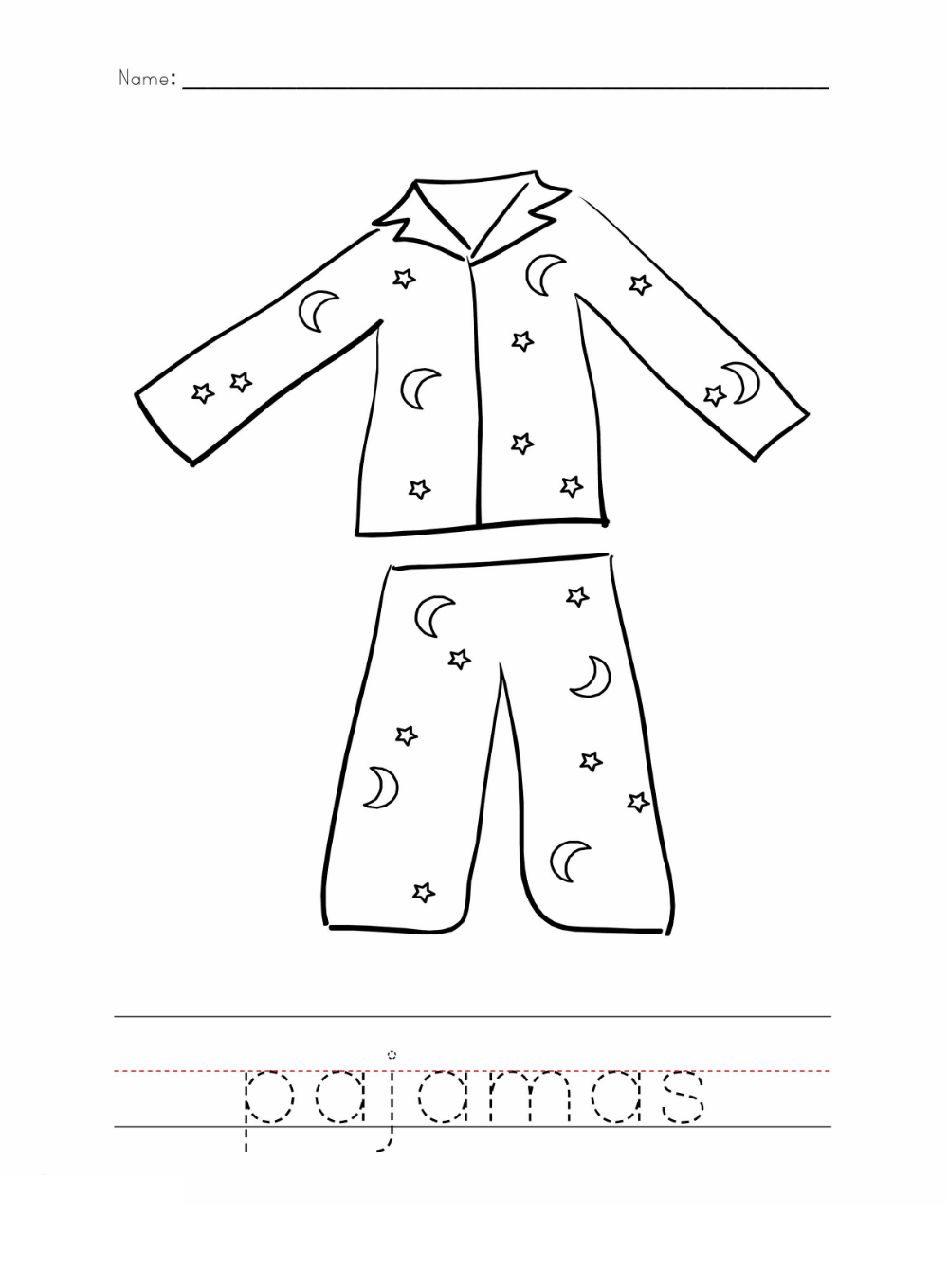 Pajama Day Printable Activities