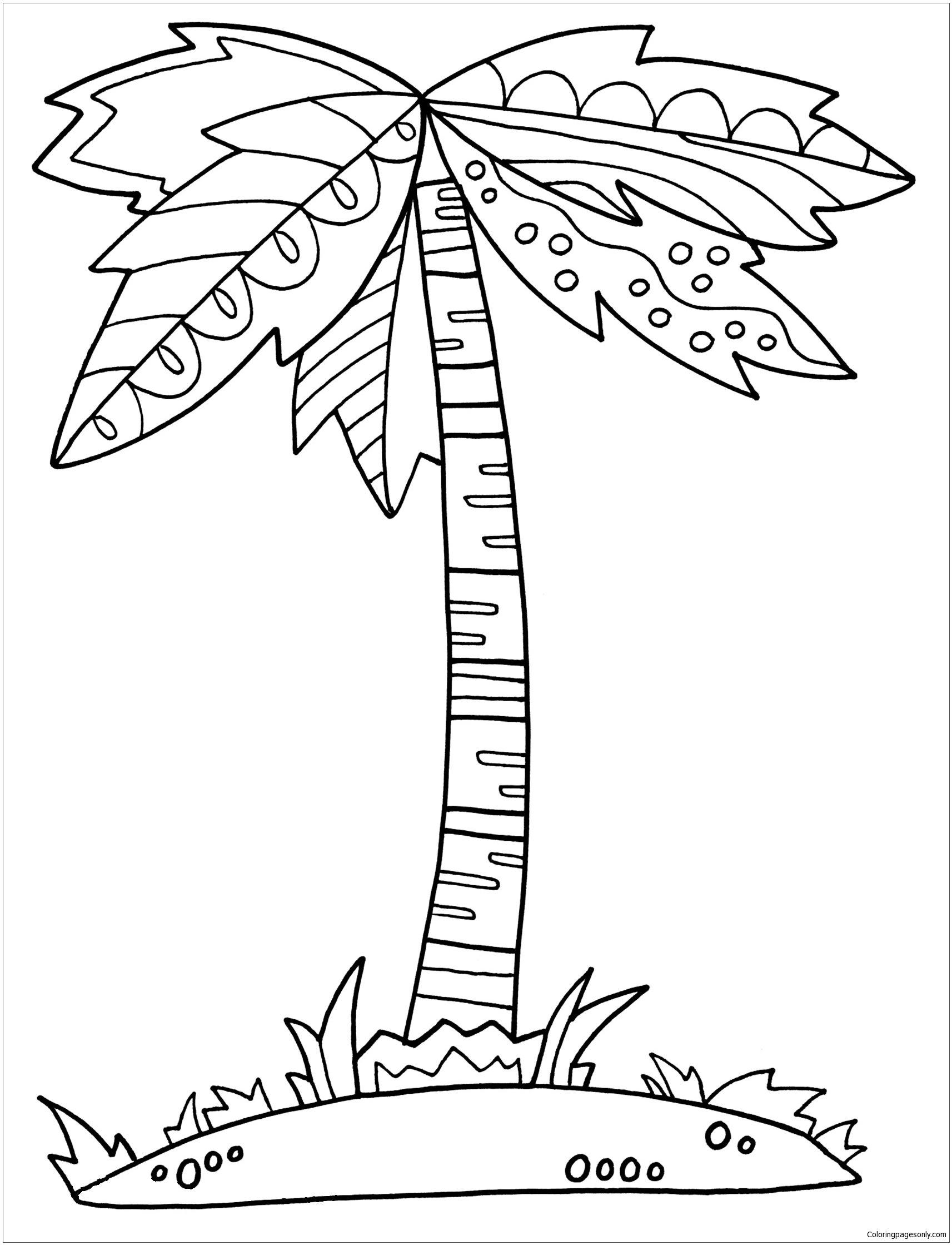 Palm Tree Coloring Page Free Printable Coloring Pages