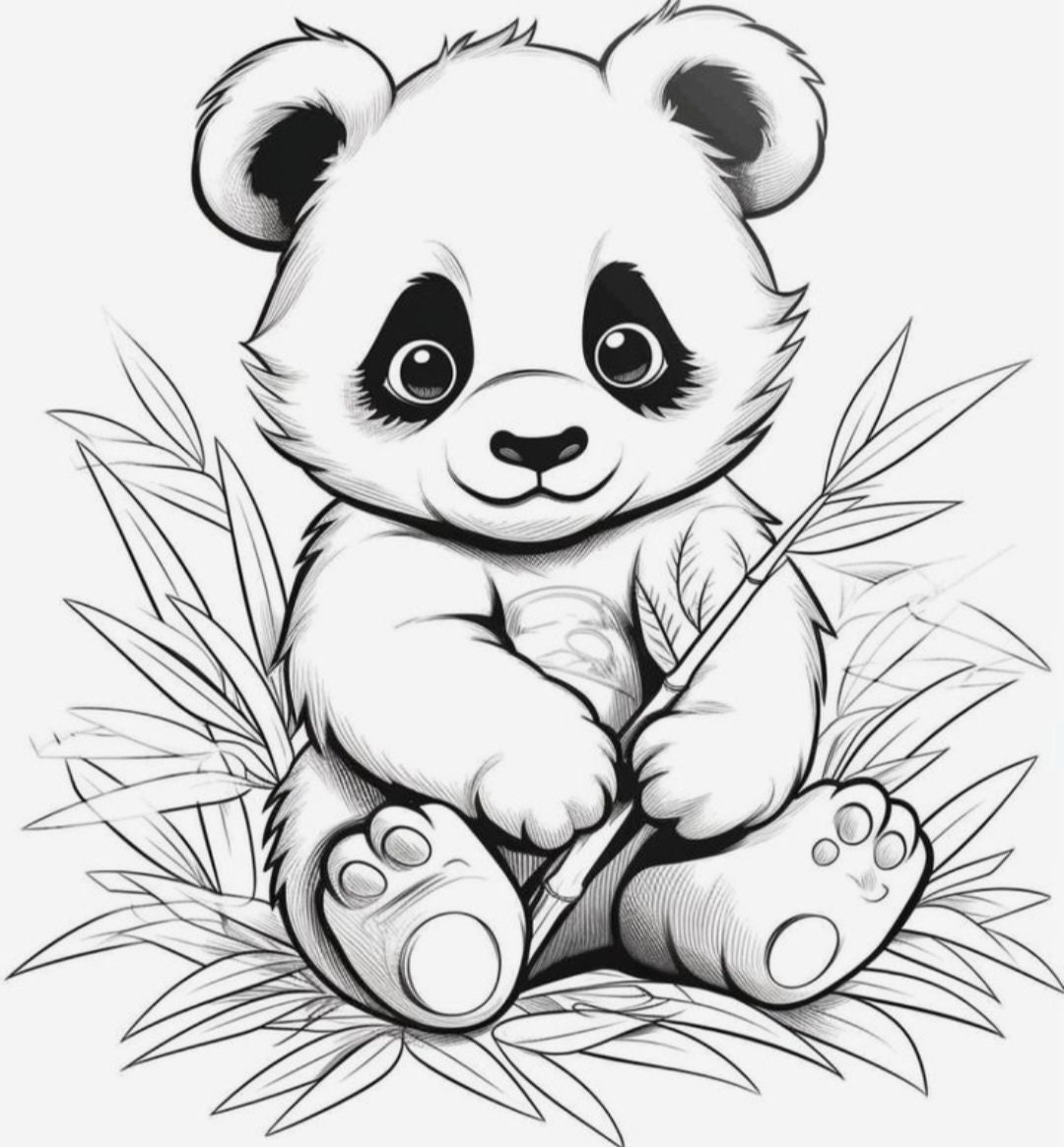 Combo Panda Coloring Pages Printable