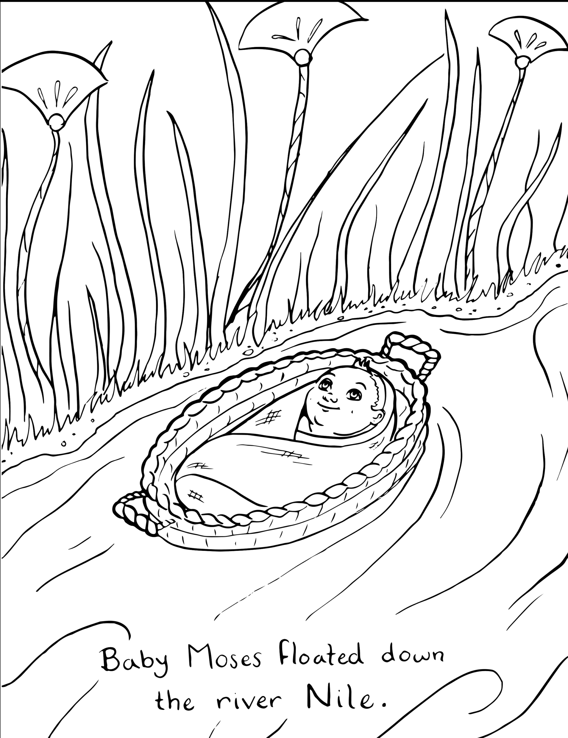 Baby Moses Coloring Page Printable