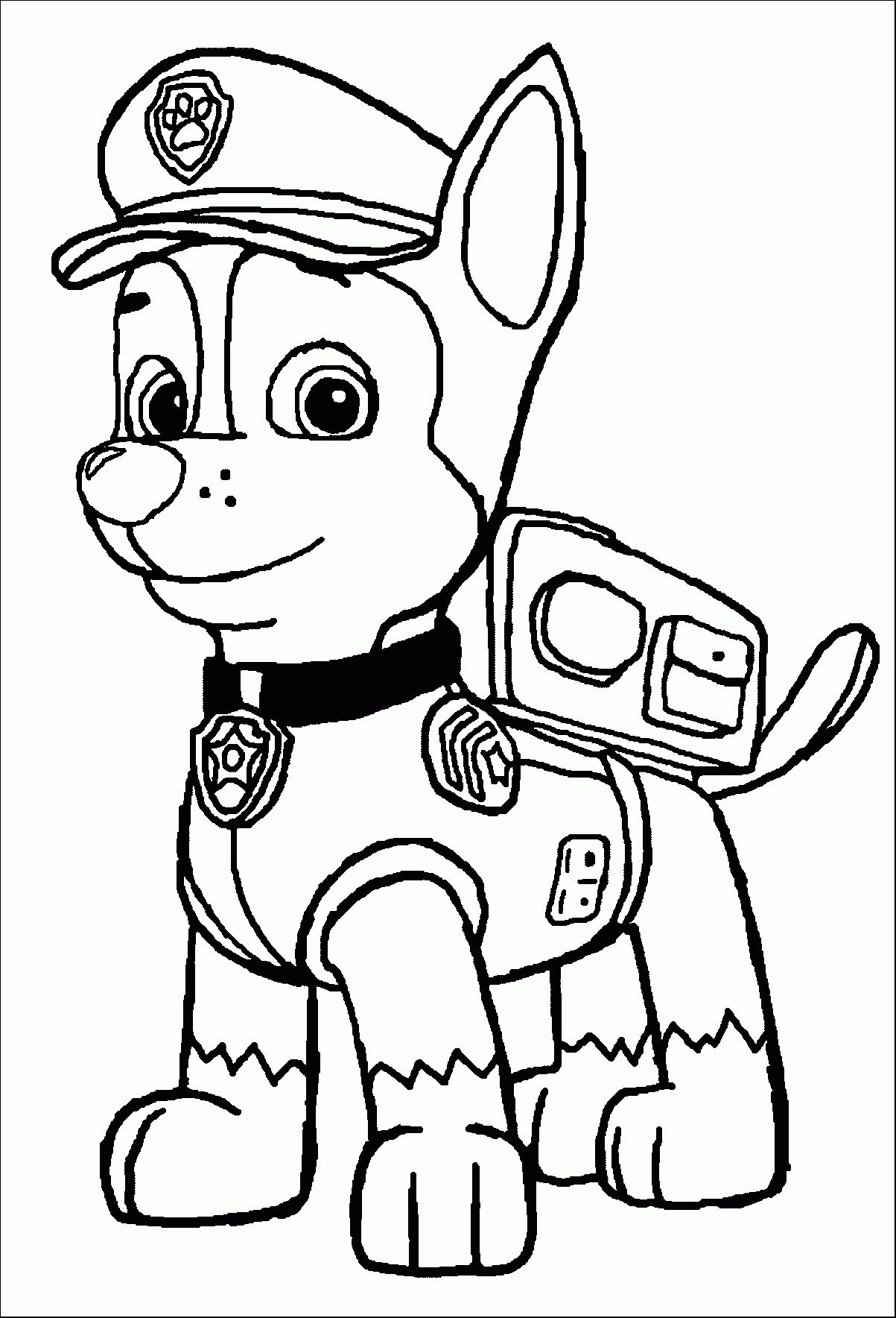 Paw Patrol Coloring Pages Chase Archives Free Coloring Page For Kids Coloring Home
