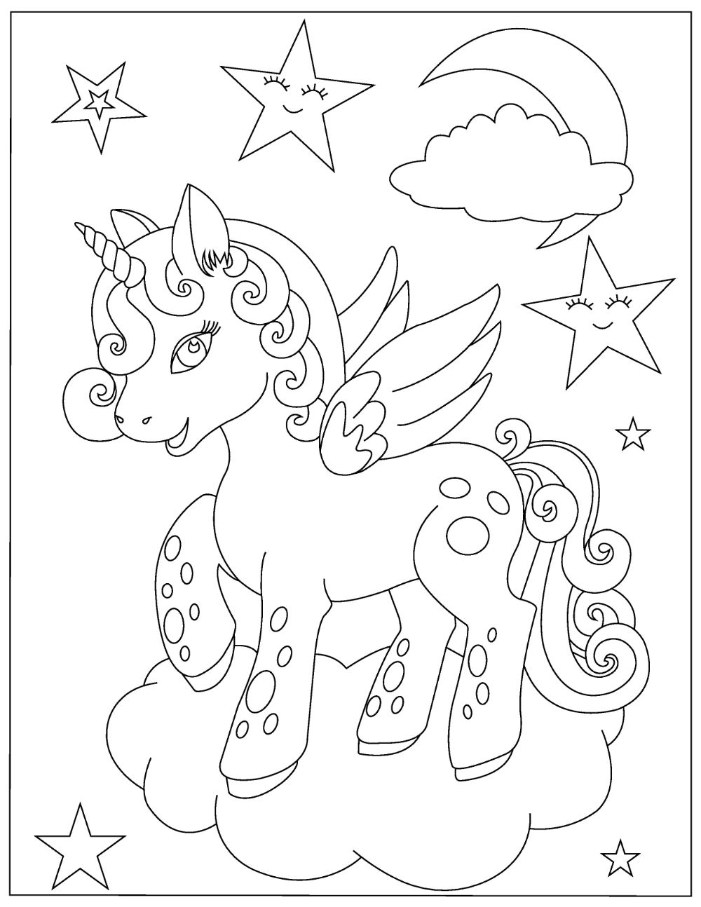 Pdf Printable Unicorn Coloring Pages For Kids Coloring Unicorns Color Pages Kids Print Children