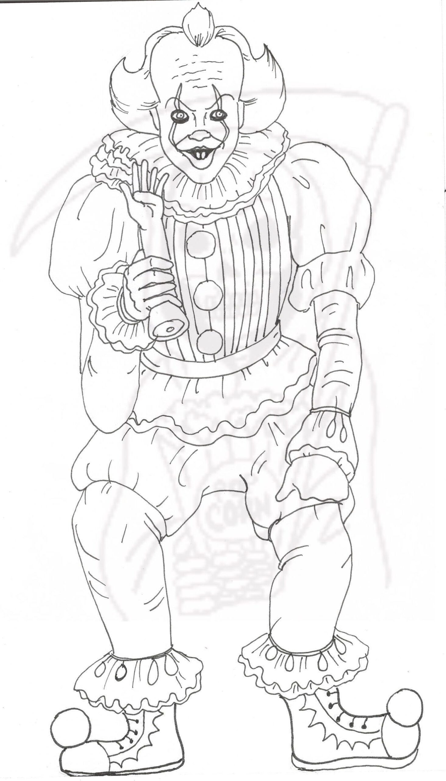 Pennywise Coloring Page It Creepy Clown Etsy Avengers Coloring Pages Scary Coloring Pages