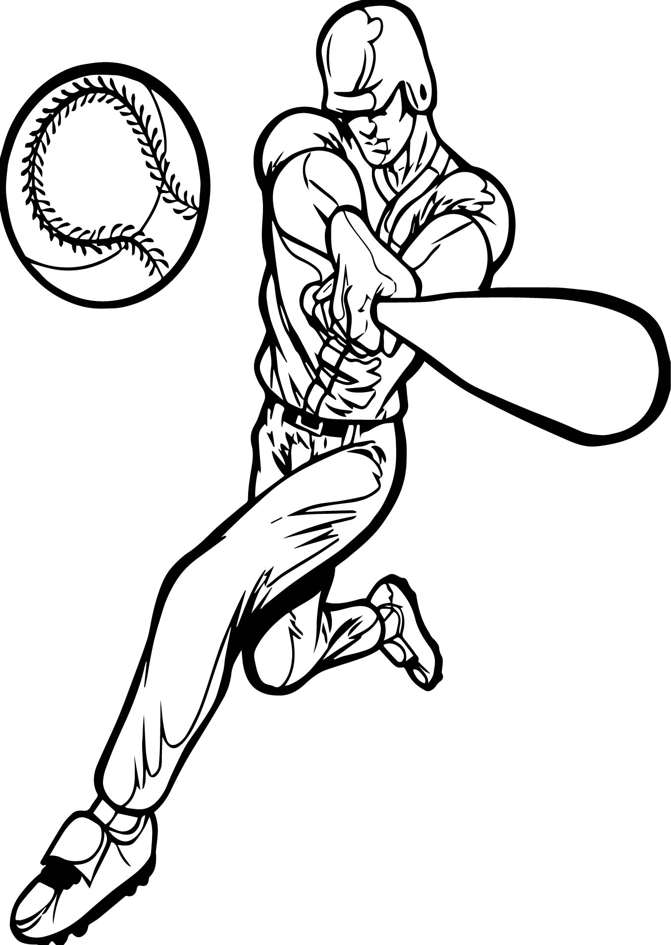 Perfect Playing Baseball Man Coloring Page Wecoloringpage