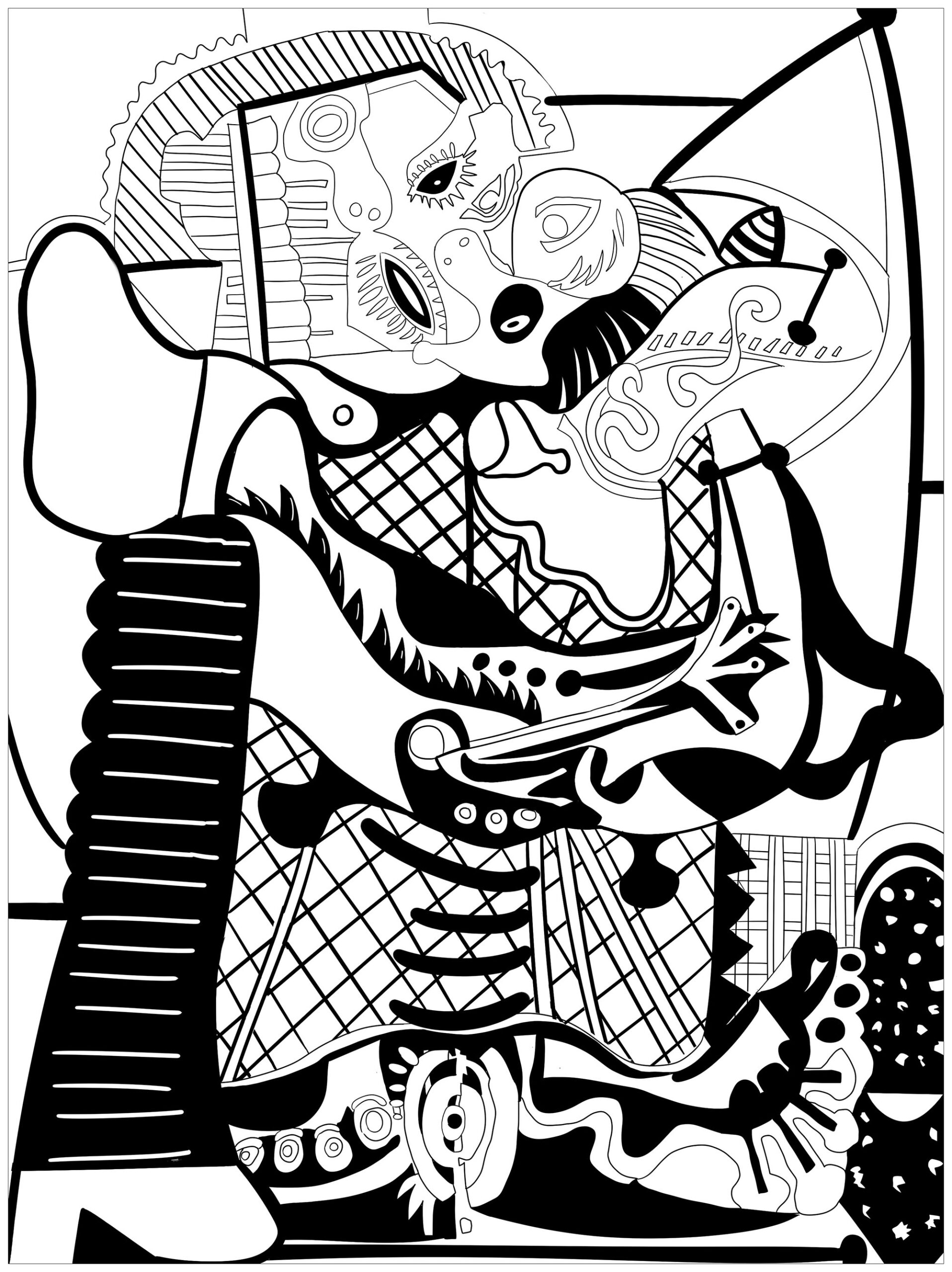Picasso Coloring Page For Children Pablo Picasso Coloring Pages For Kids