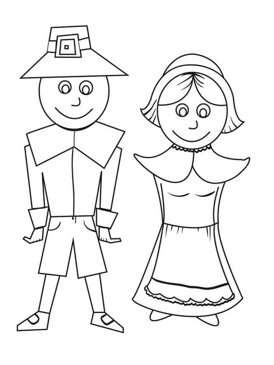 Pilgrim Coloring Page Free Printable
