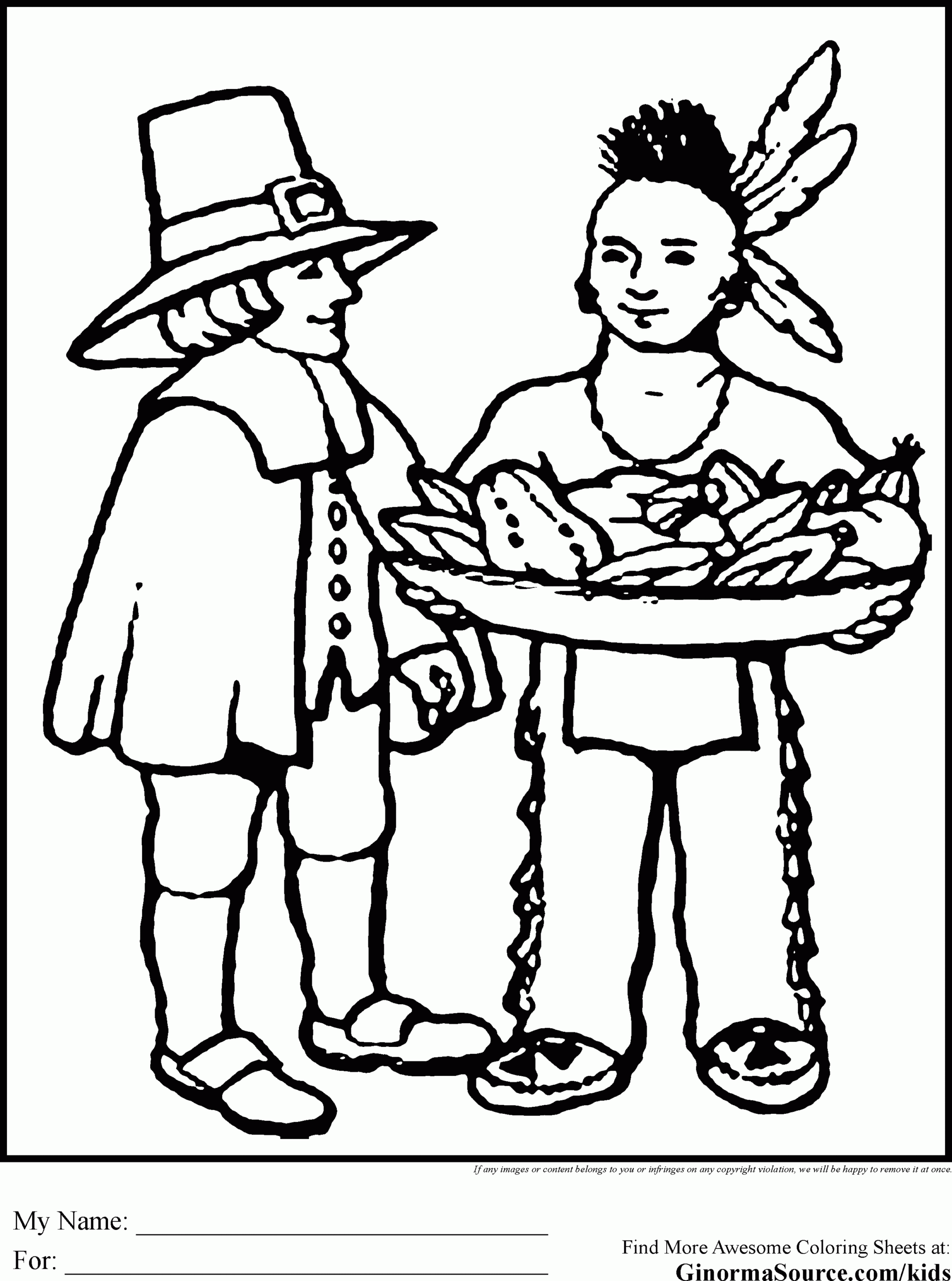 Pilgrim Coloring Pages Printable Free