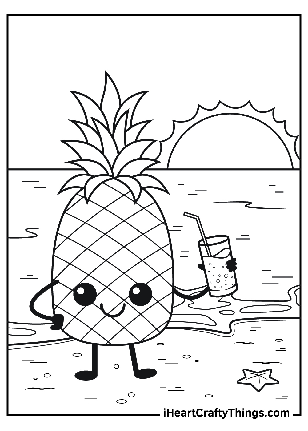 Printable Coloring Pages Of Pineapples