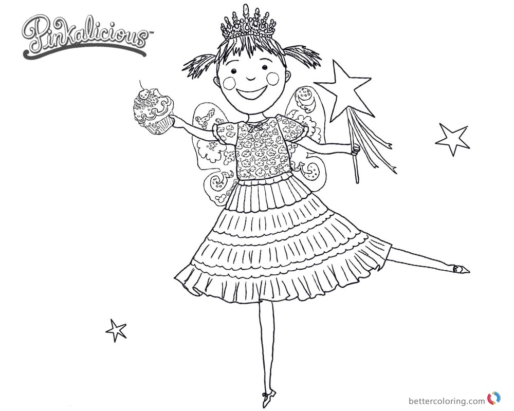 Pinkalicious Coloring Pages Dancing Drawing Free Printable Coloring Pages