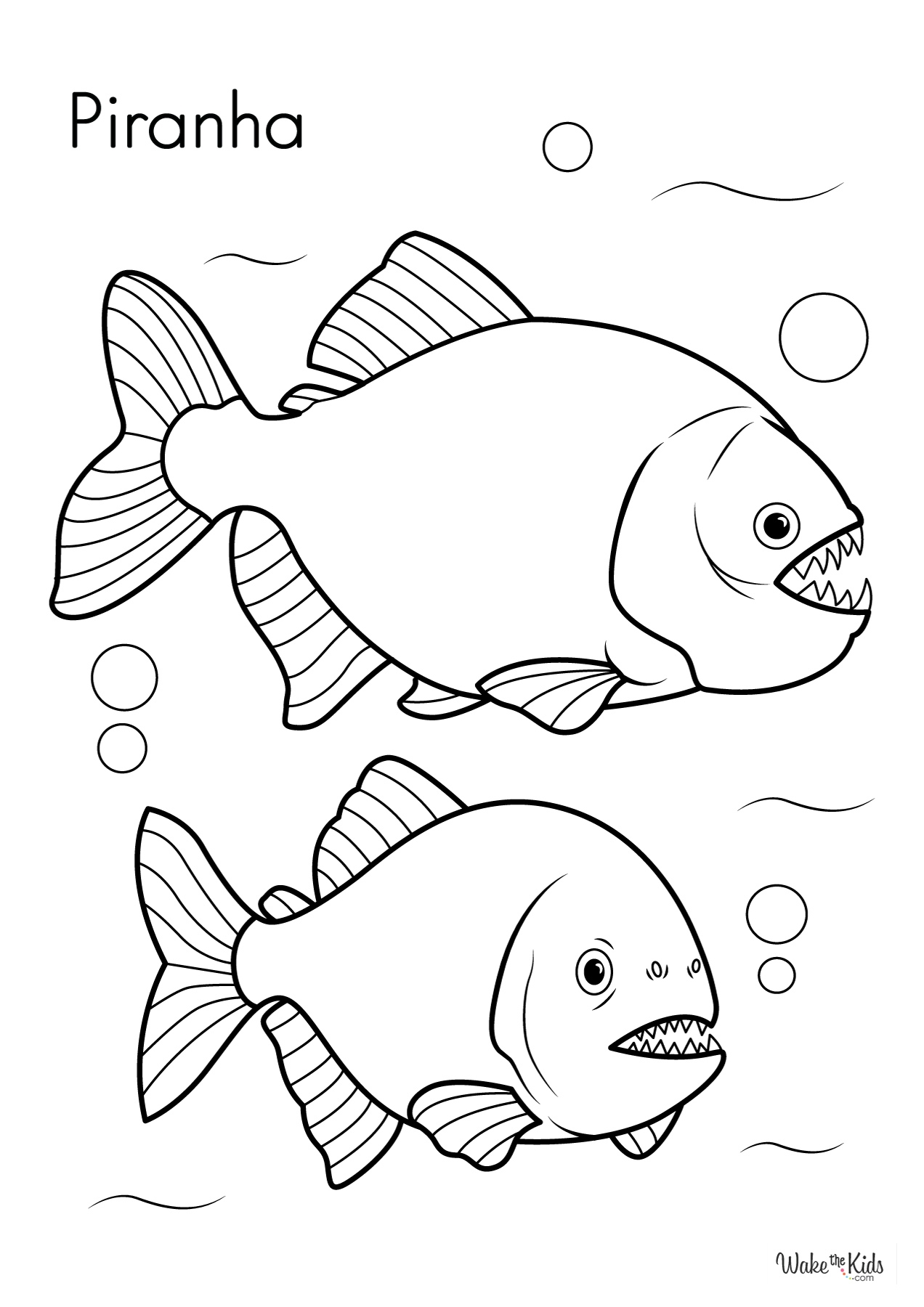 Piranha Coloring Pages Free Printable