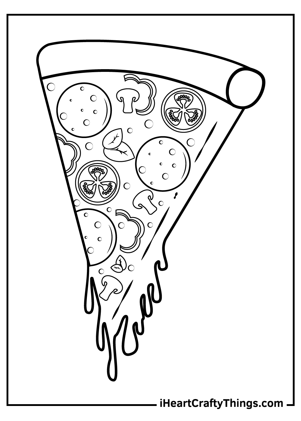 Pizza Printable Coloring Pages