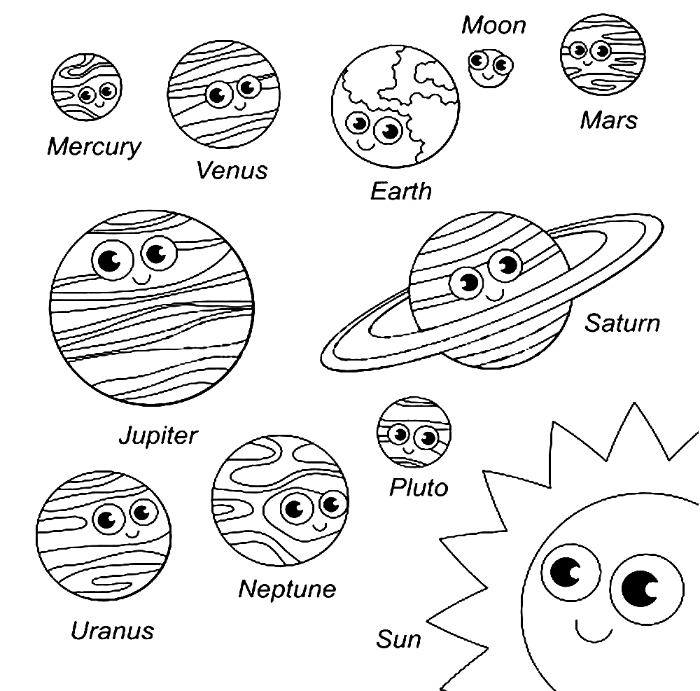 Planets And Space Solar System Coloring Page Free Printable Coloring Pages