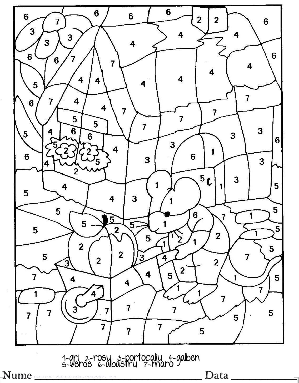 Planse De Colorat Cu Numere