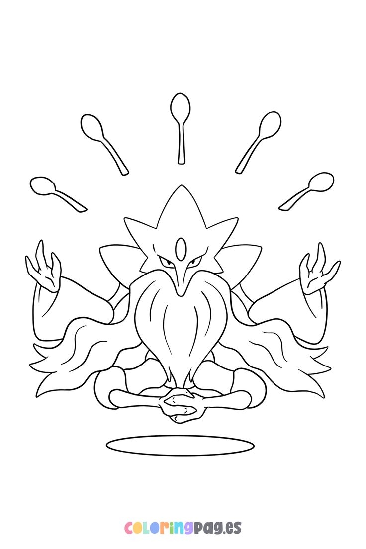 Pok mon Mega Alakazam Coloring Page