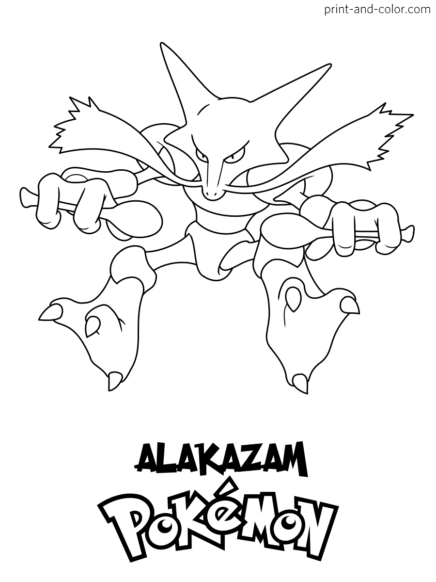 Pokemon Alakazam Coloring Pages