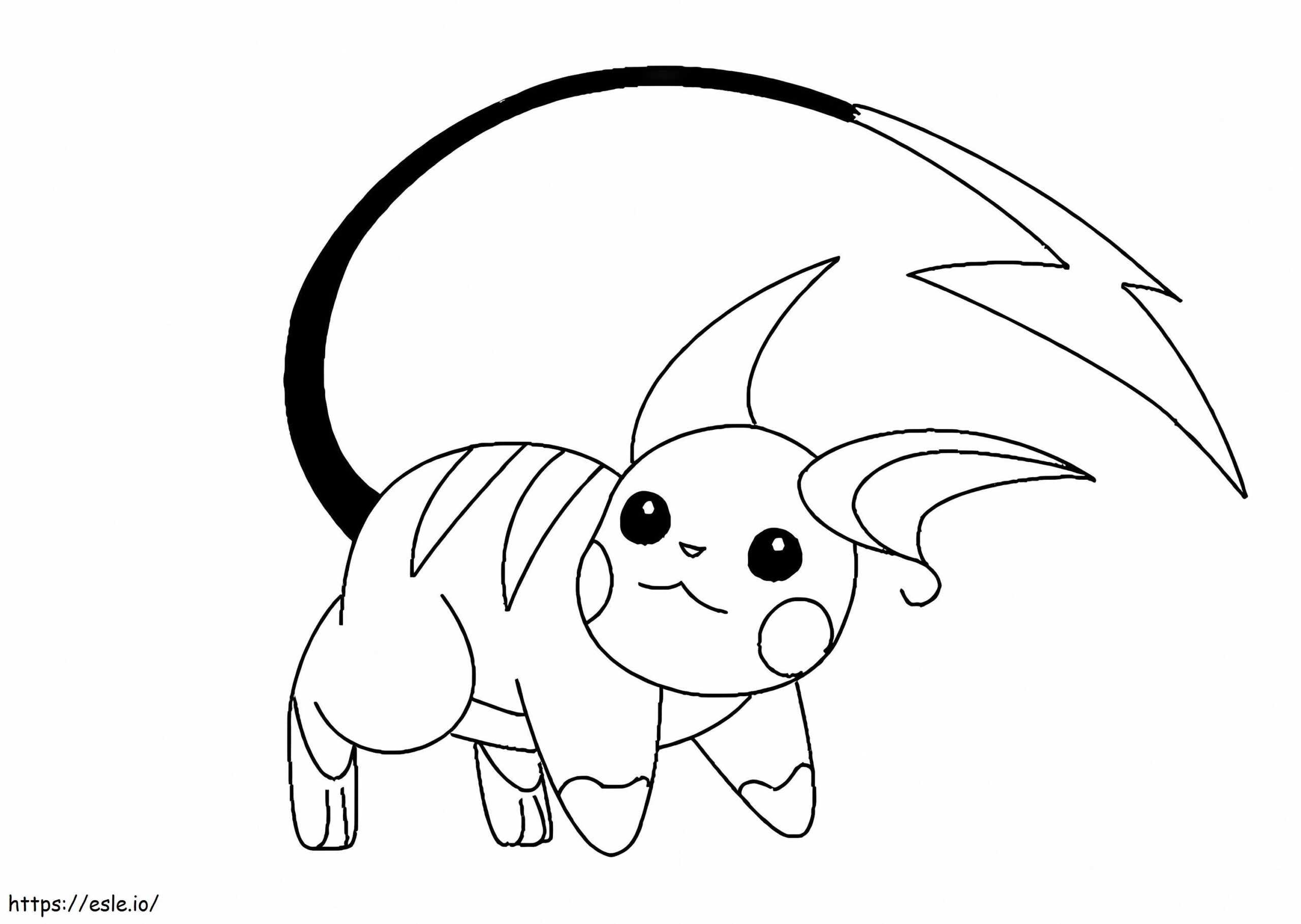 Pokemon Raichu 5 Coloring Page