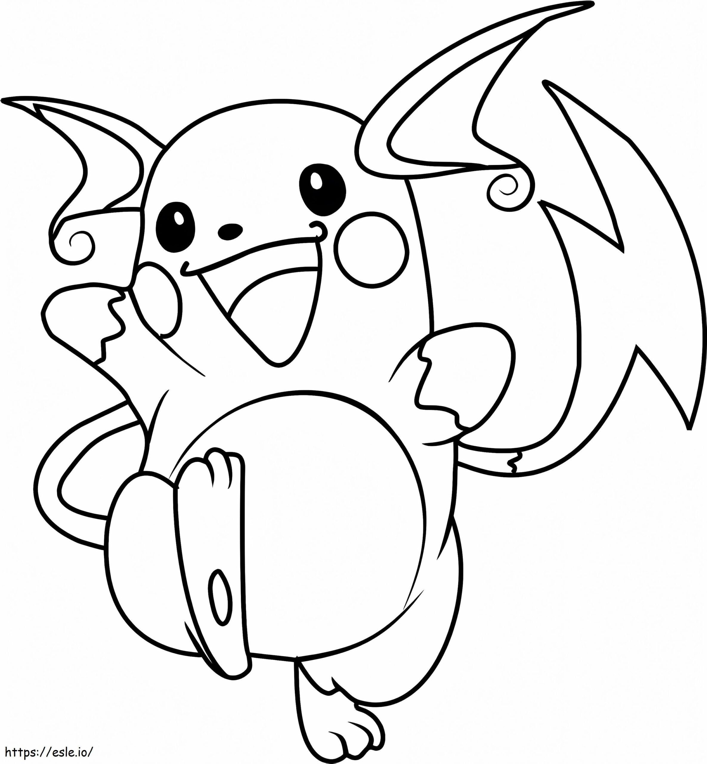 Pokemon Raichu Coloring Page