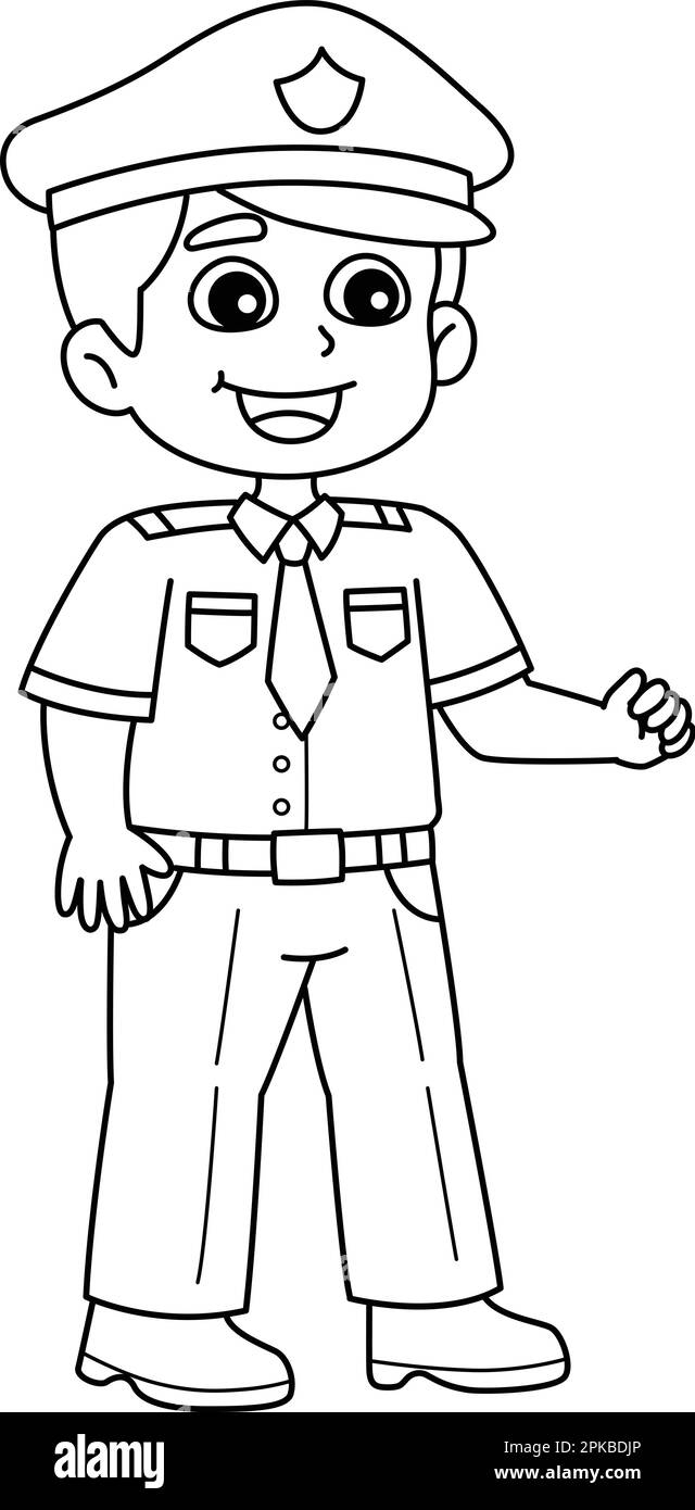 Policeman Isolated Coloring Page For Kids Stock Vector Image Art Alamy
