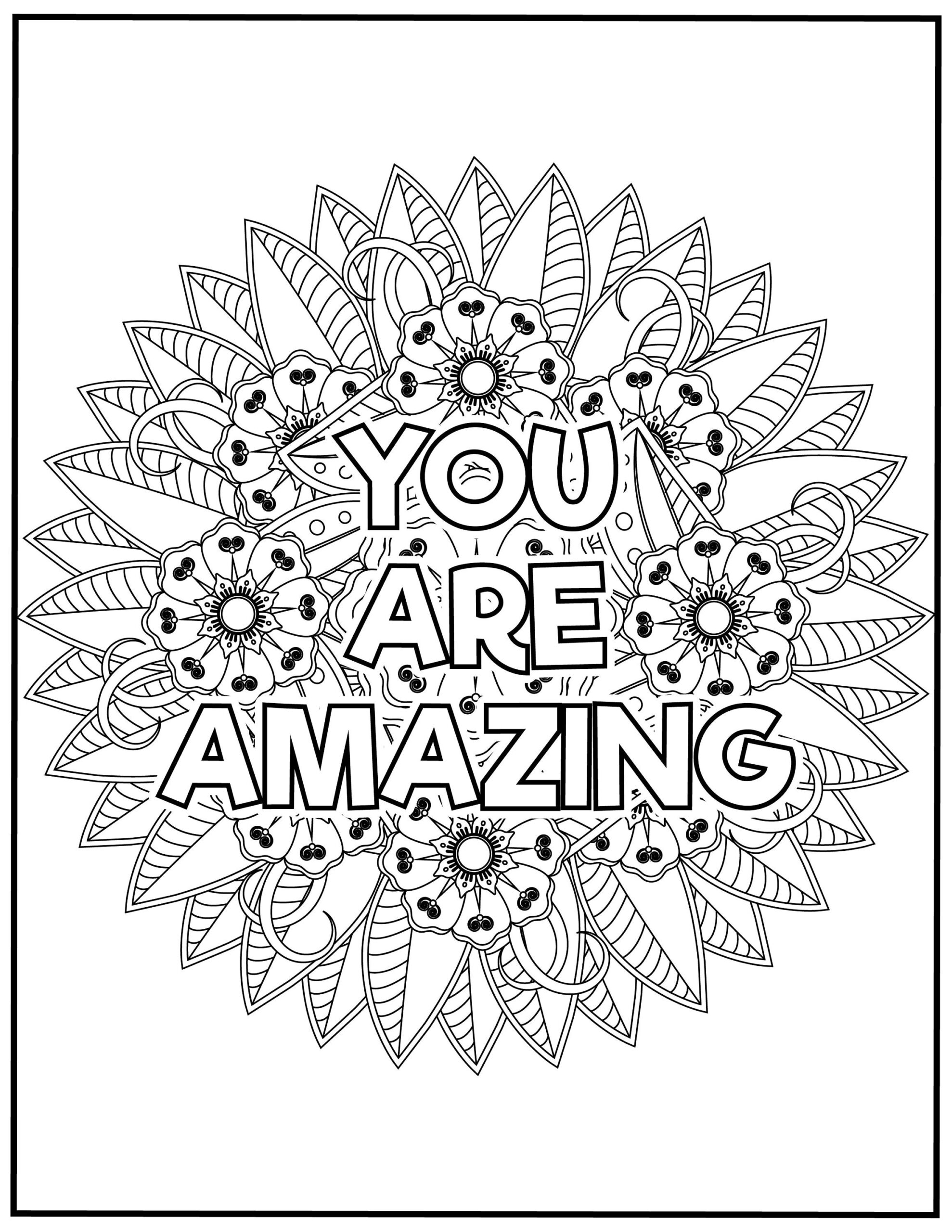 Positive Affirmations Coloring Pages For Adultsbeautiful