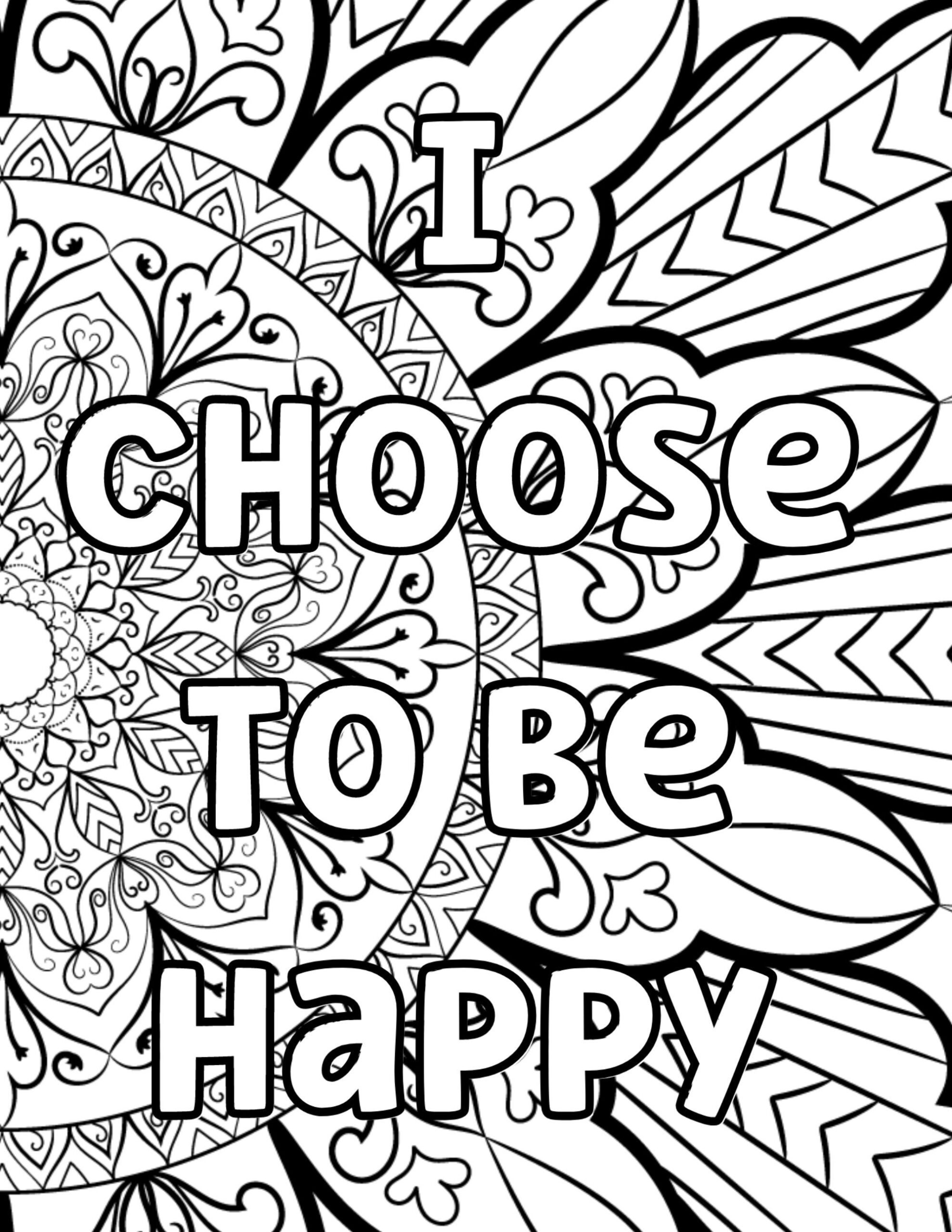 Adult Coloring Pages Affirmations Printable