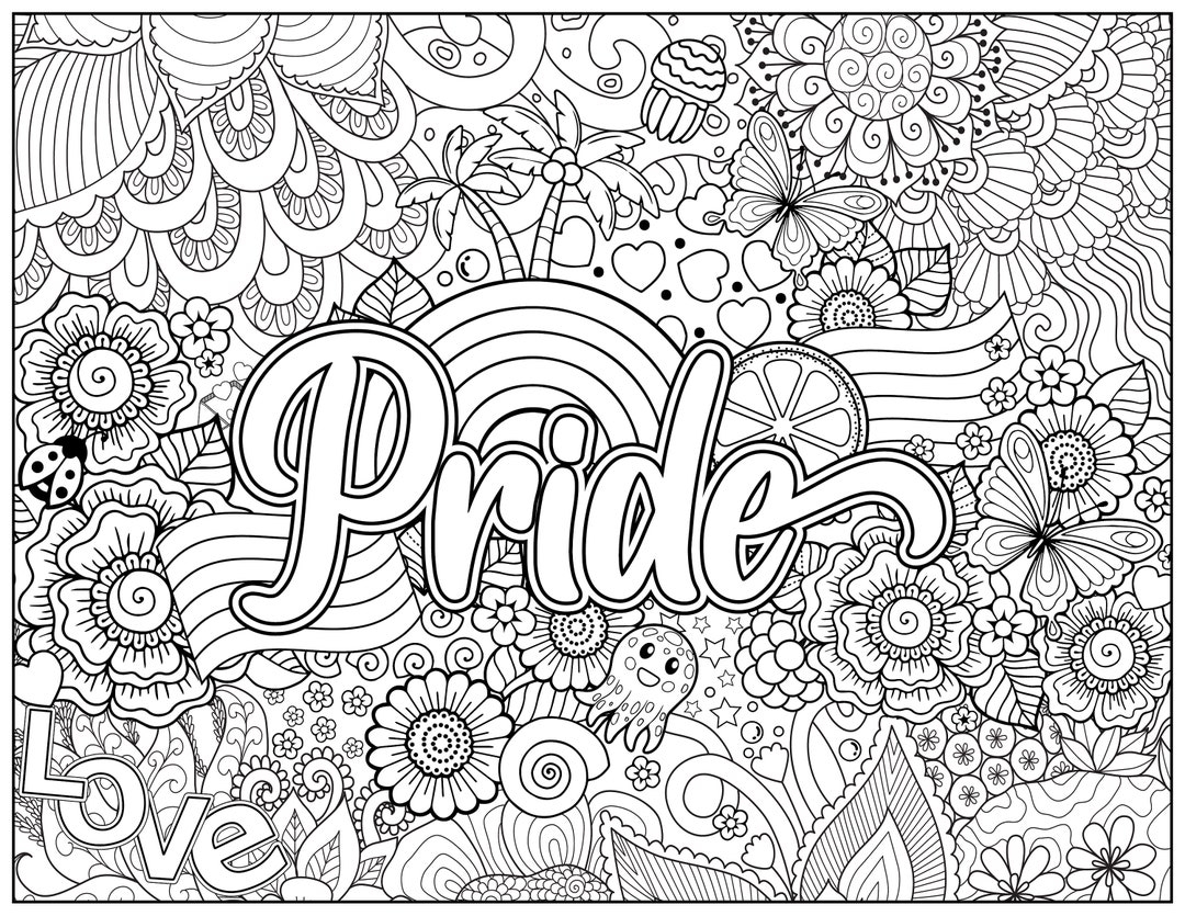 Pride Colouring Pride Coloring Printable Colouring Page Printable Coloring LGBTQ Coloring