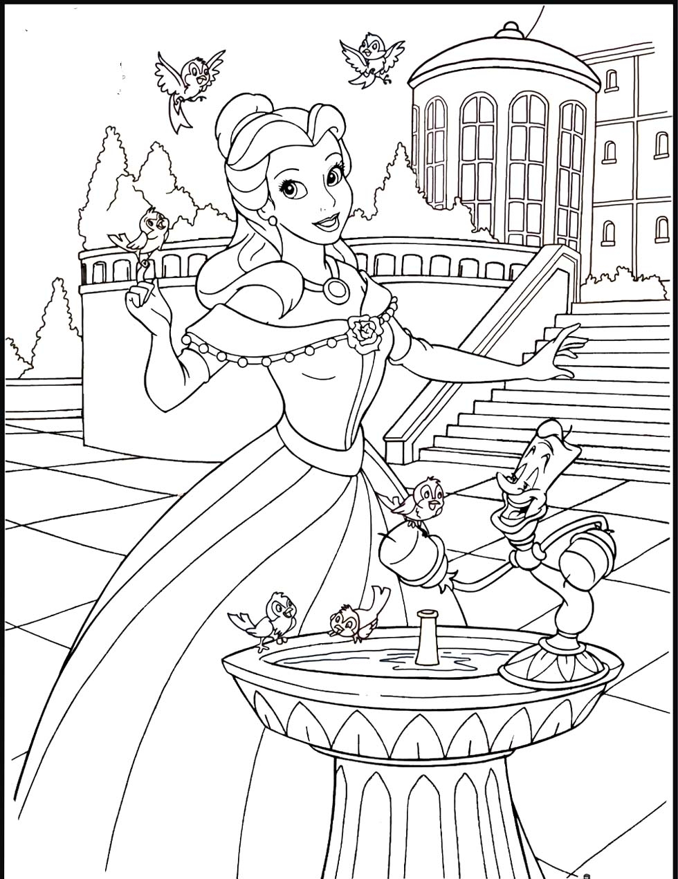 Free Printable Belle Coloring Pages