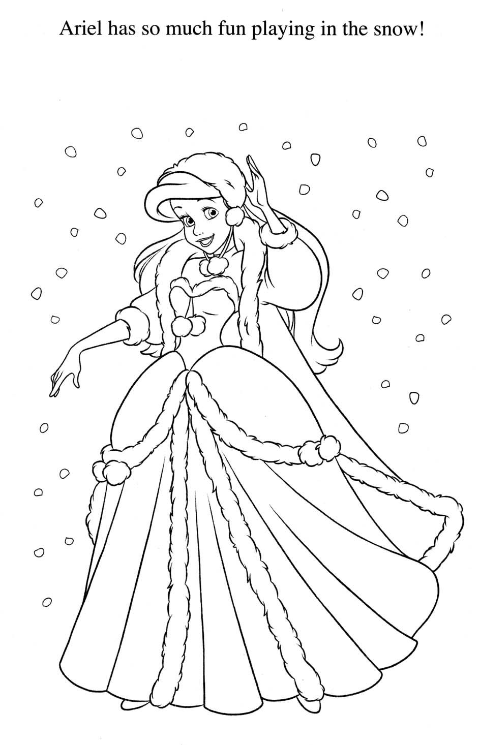 Princess Christmas Coloring Sheets Printable Templates Free