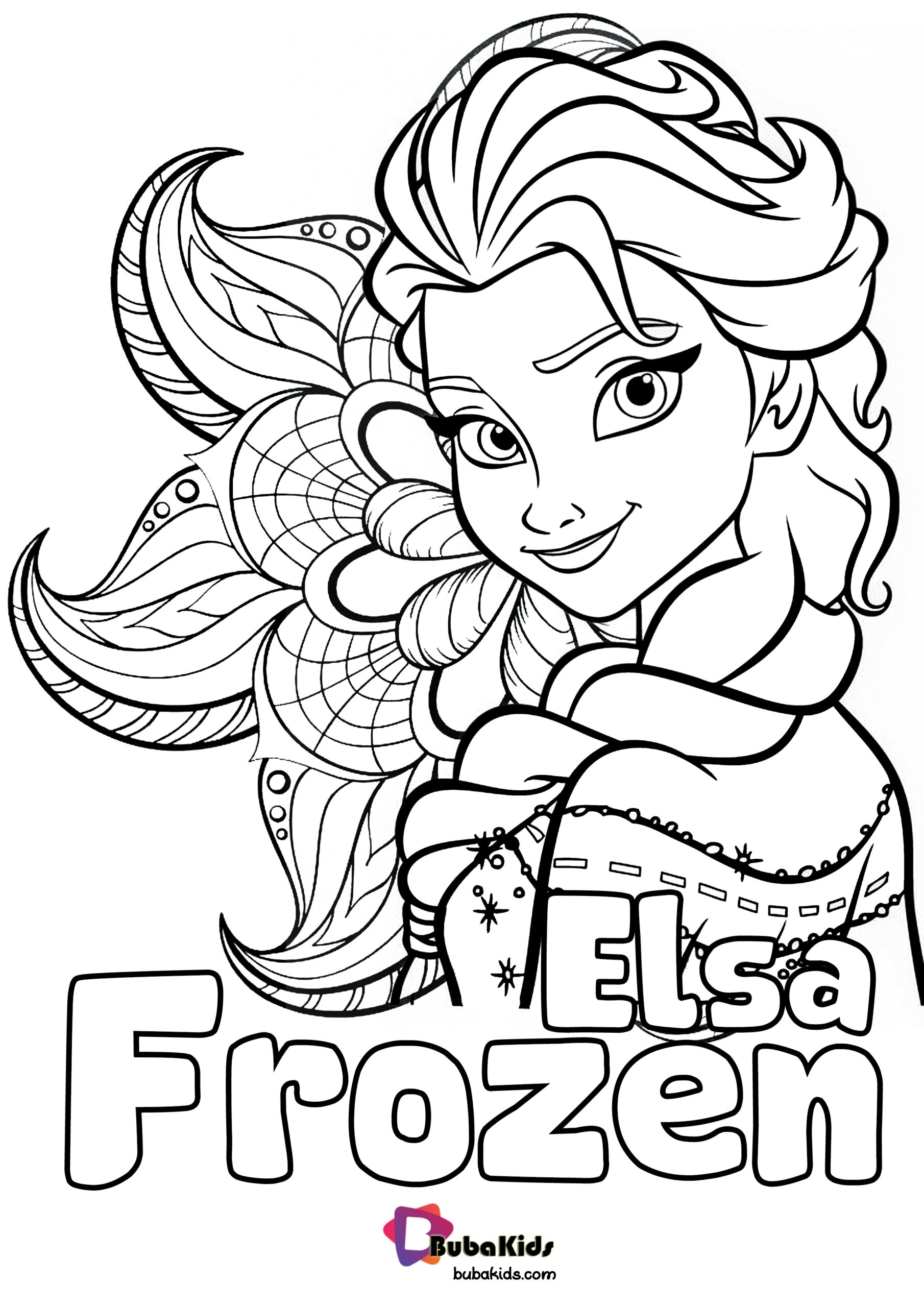 Princess Elsa Frozen Coloring Pages BubaKids BubaKids