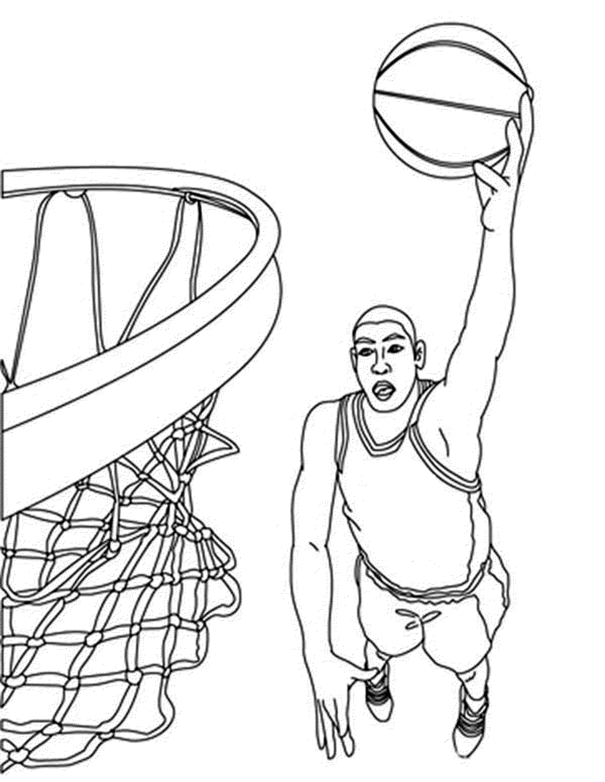 Print Download Interesting Basketball Coloring Pages