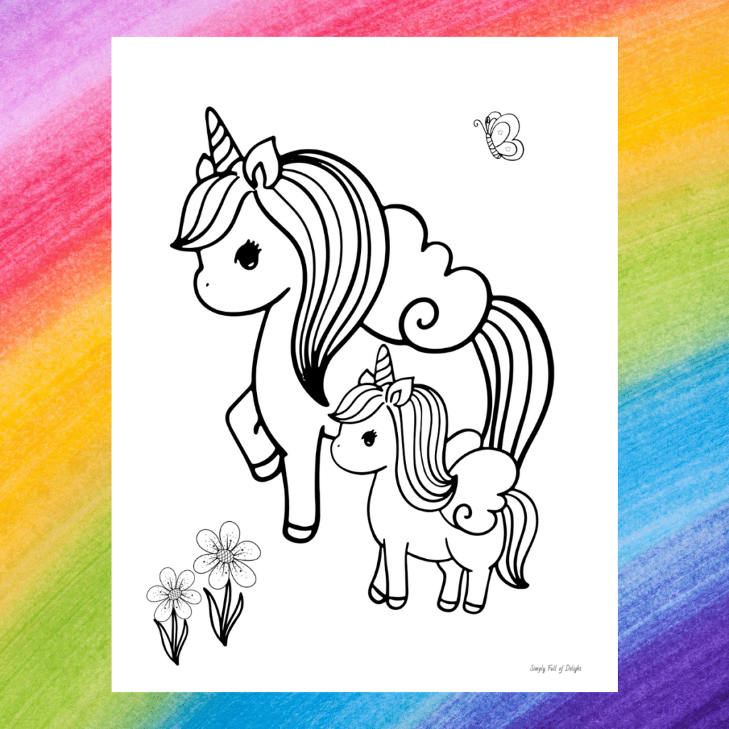 Baby Unicorn Coloring Pages Printable