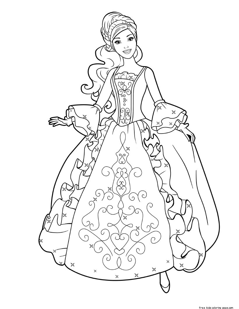 Printable Barbie Princess Dress Book Coloring Pages Free Printable Coloring Pages For Kids
