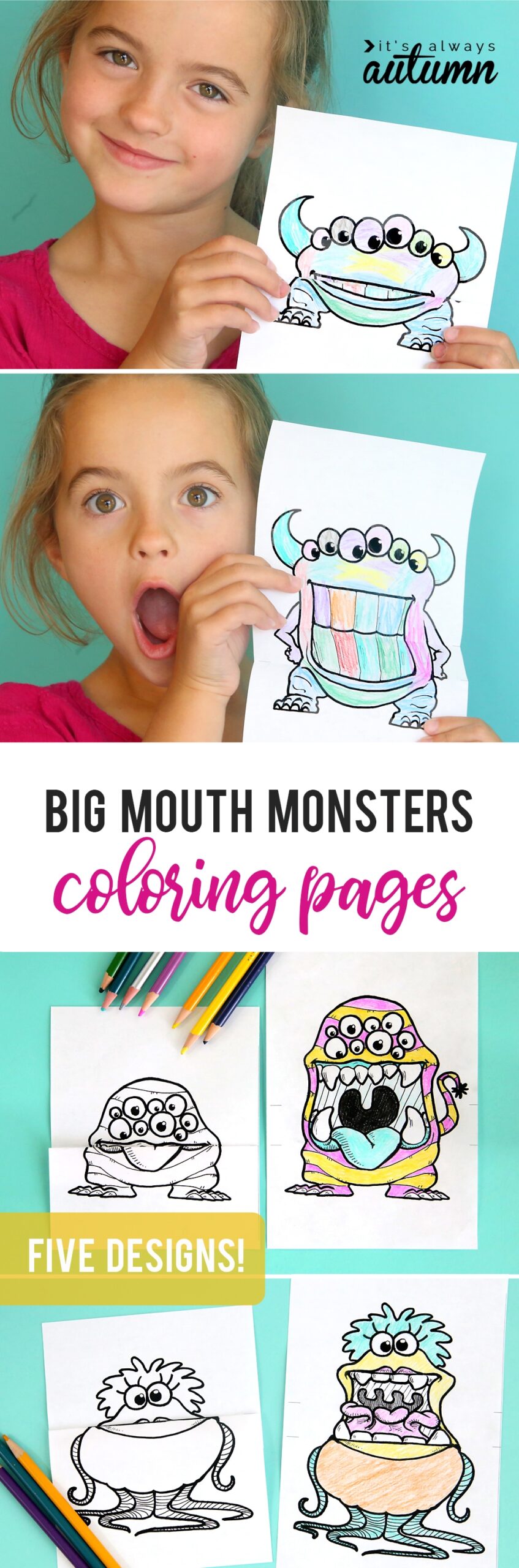 Printable Big Mouth Coloring Pages