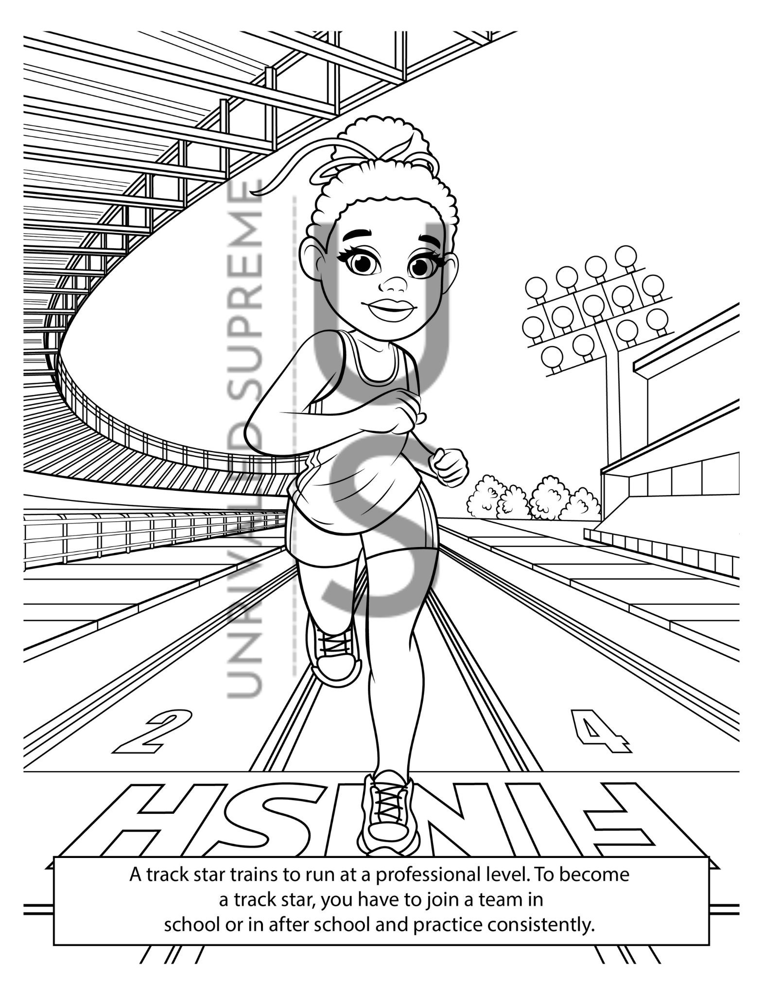 Printable Child Track Star Coloring Page Kids Running Sports Activity Sheet Fun Track And Field Coloring Book For Children Etsy