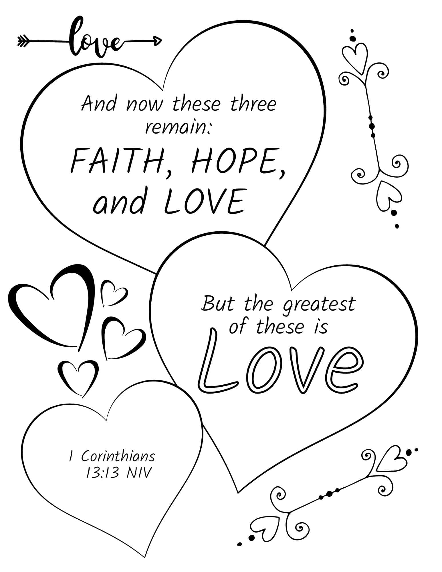 Printable Christian Valentine Coloring Pages