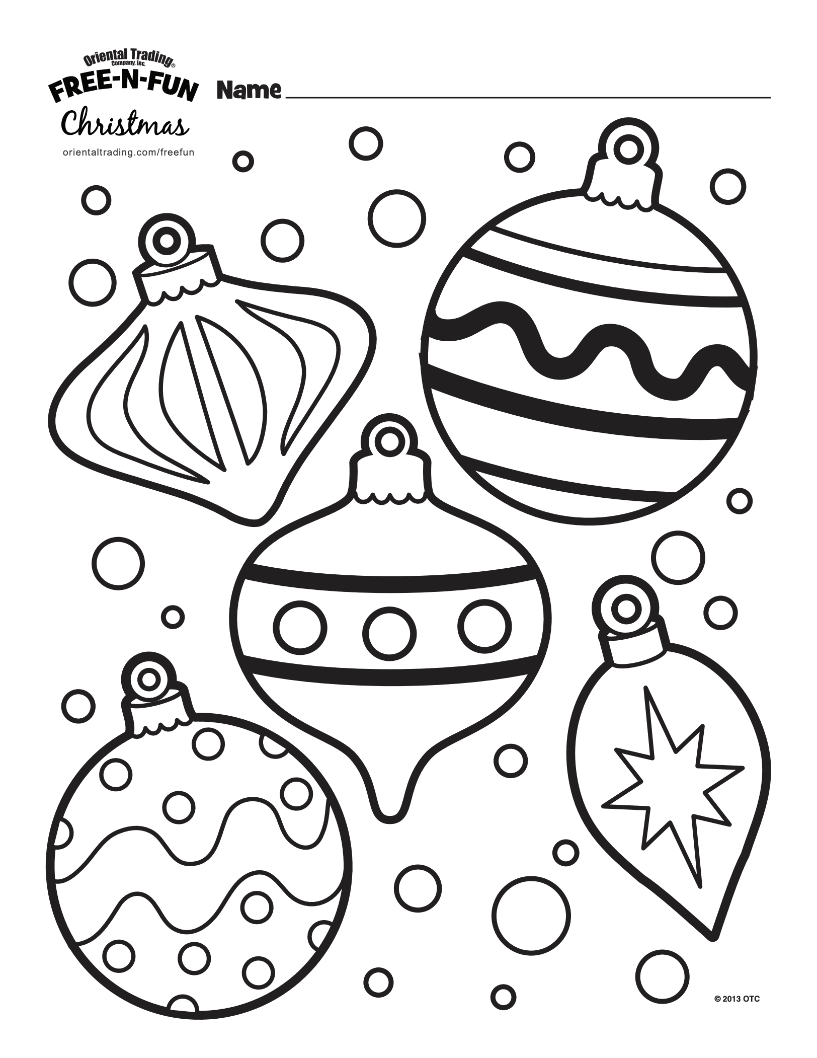 Printable Coloring Pages Christmas Ornaments