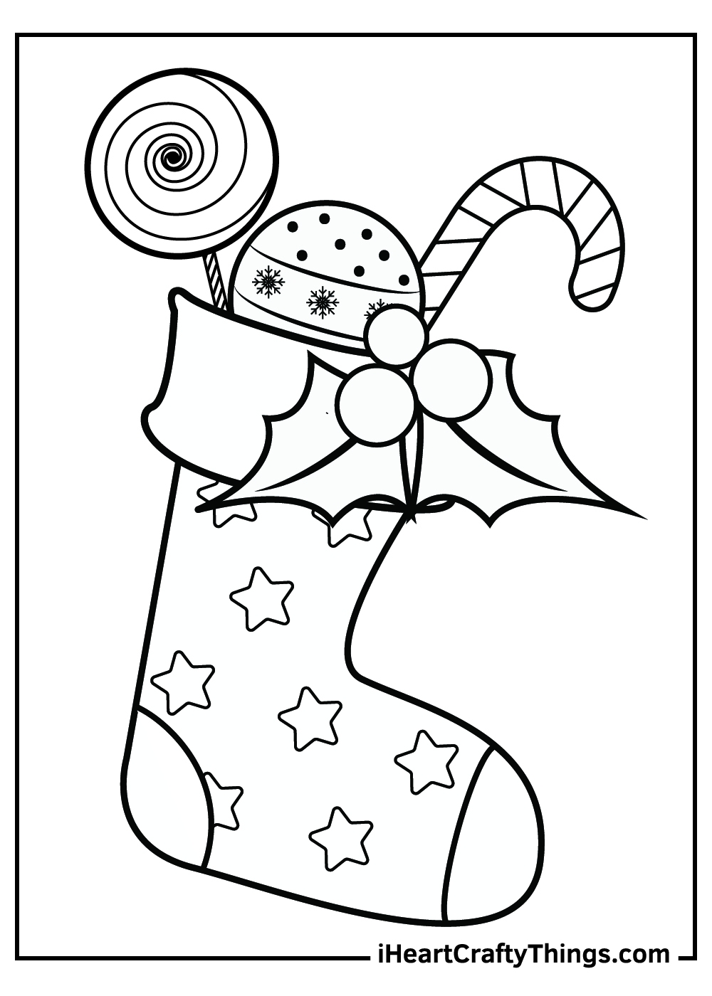Free Printable Stocking Coloring Page