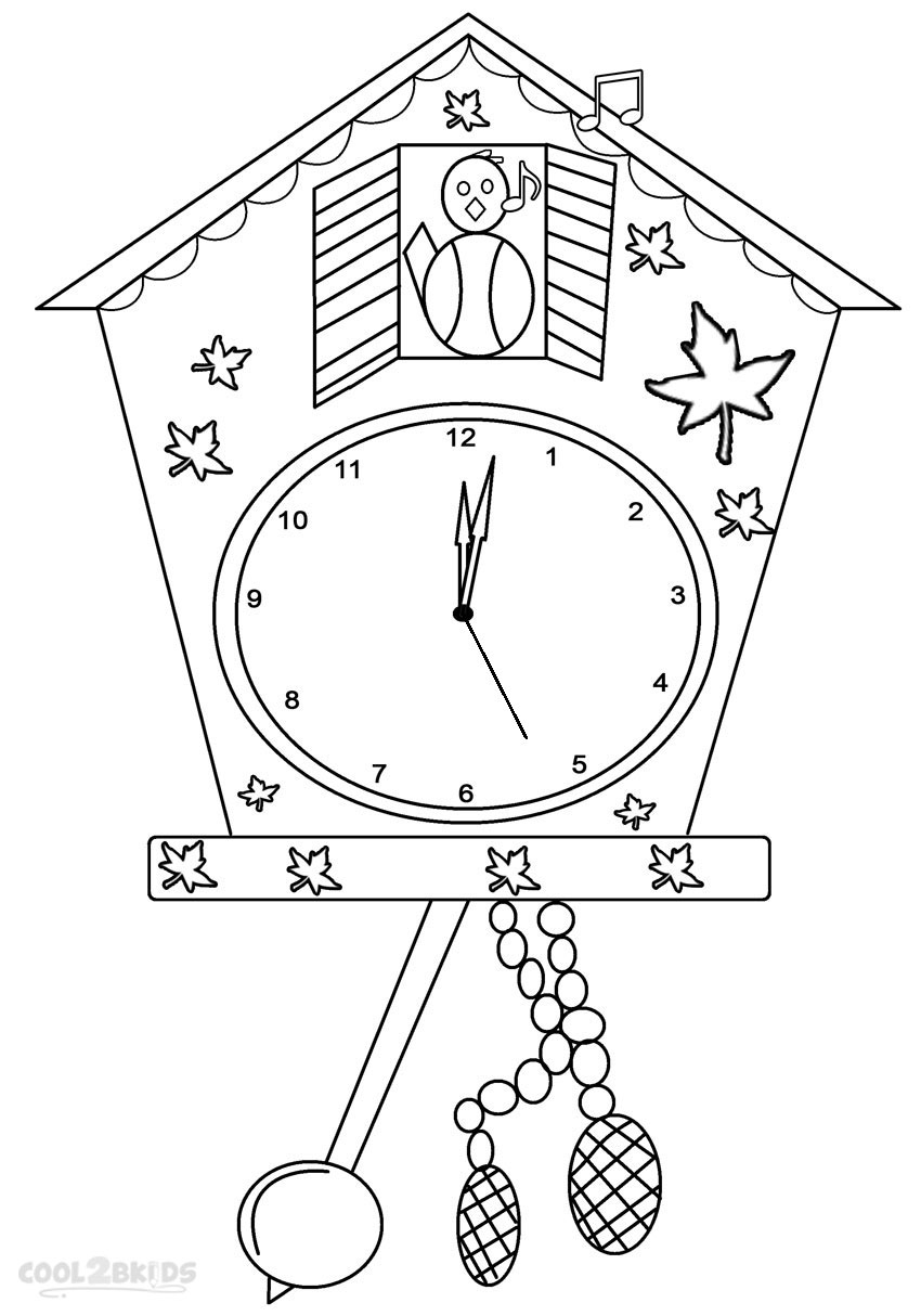 Printable Clock Coloring Pages For Kids Cool2bKids