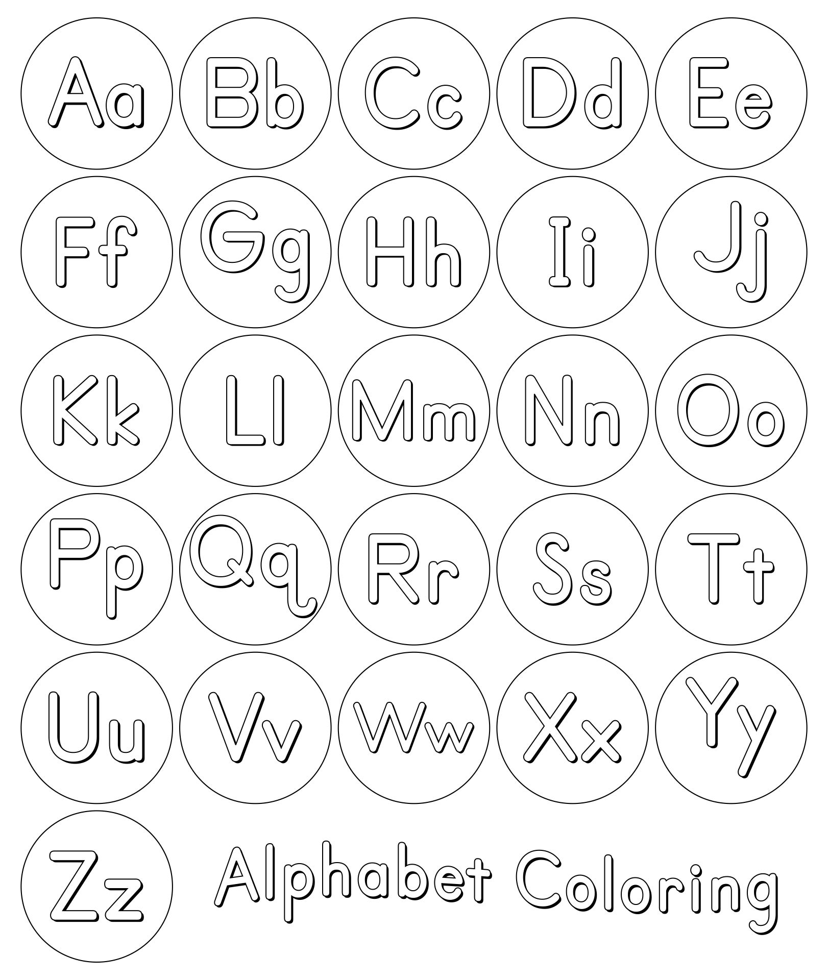 Printable Coloring Alphabet Letters