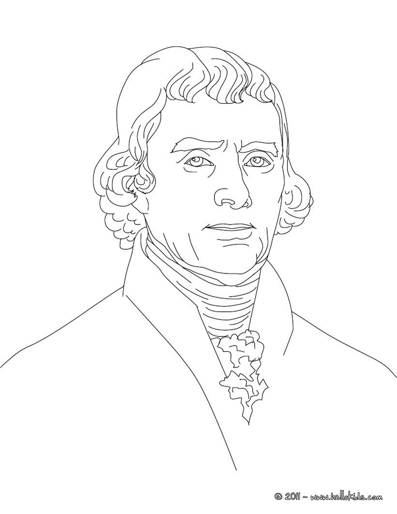 Printable Thomas Jefferson Coloring Page