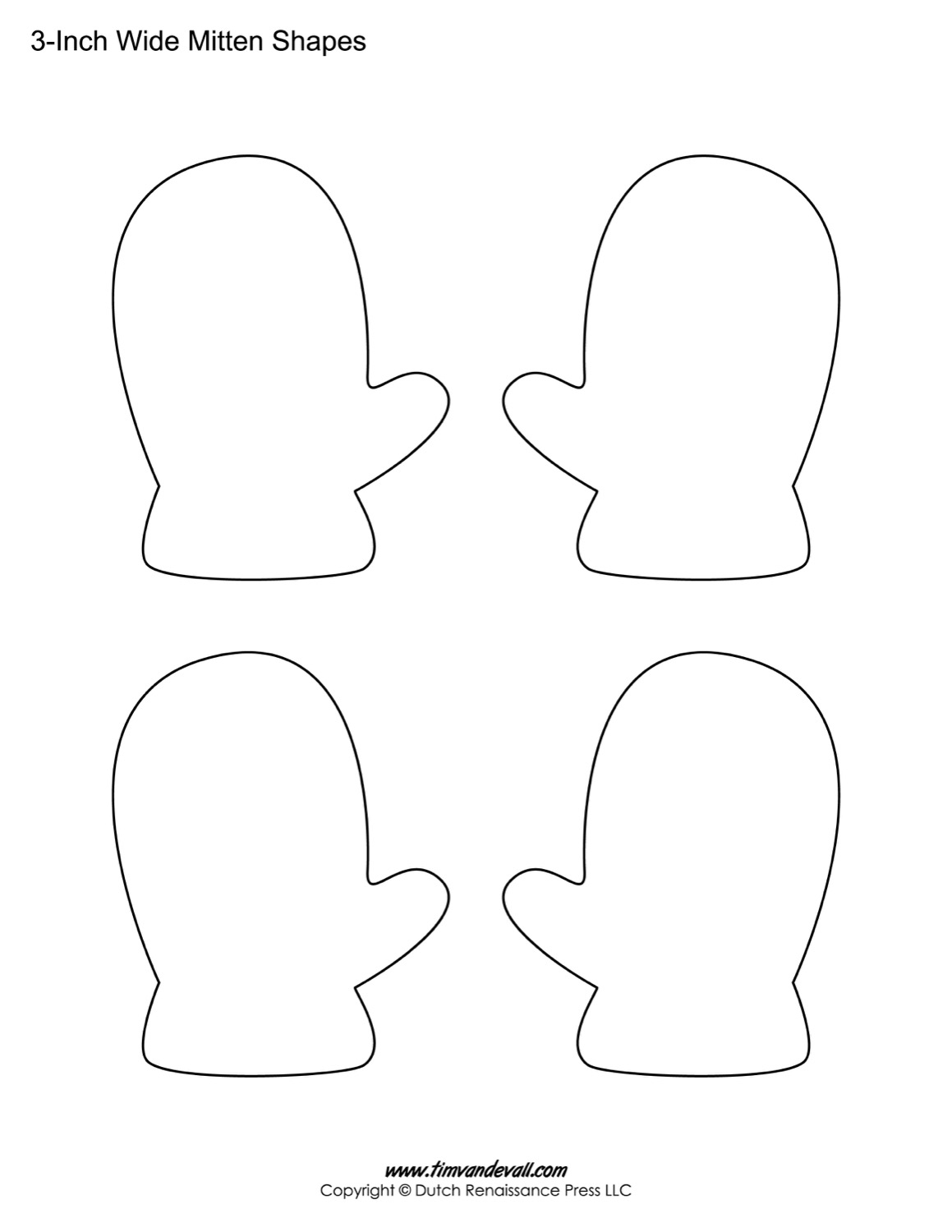 Printable Coloring Pages Mittens