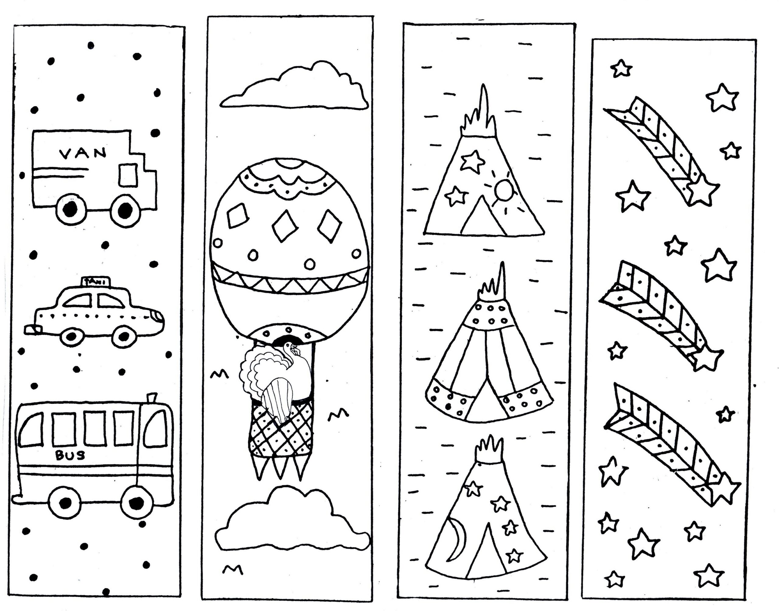 Free Printable Coloring Page Bookmarks