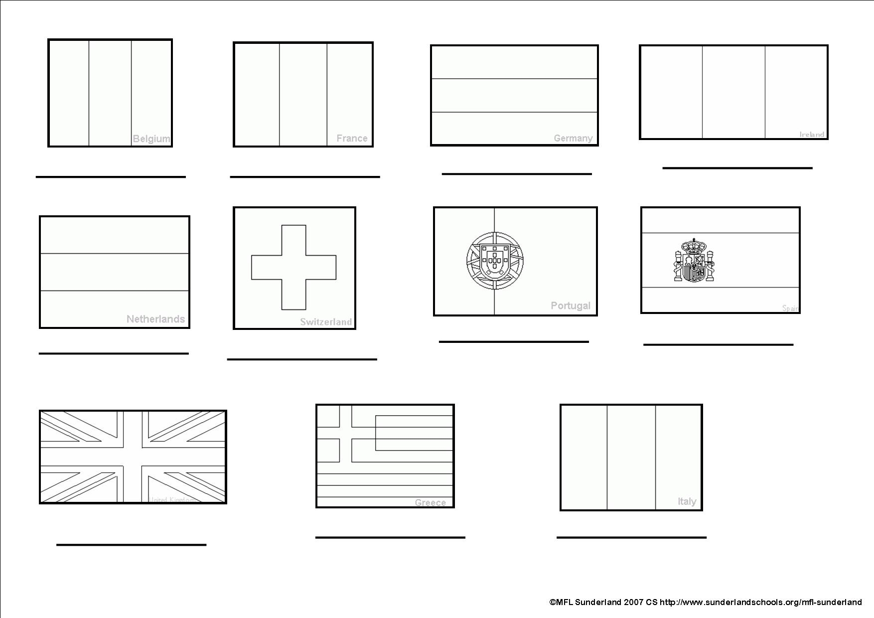 Printable Coloring Spanish Speaking Countries Flags Coloring Pages